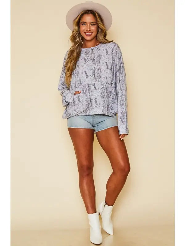 Snake Skin Pullover Sweatshirt