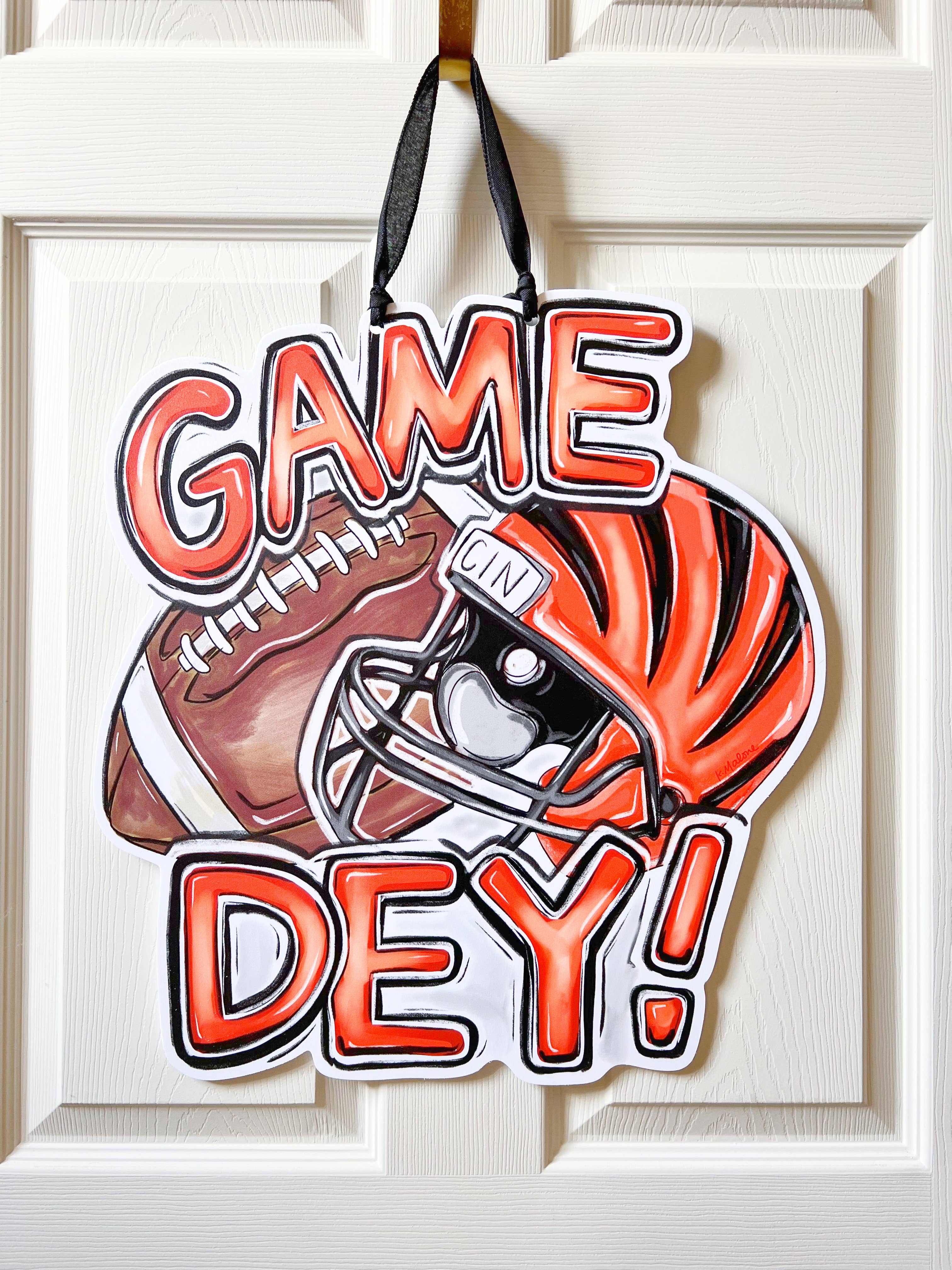 Cincinnati Bengals Game Day Who Dey Football Door Hanger