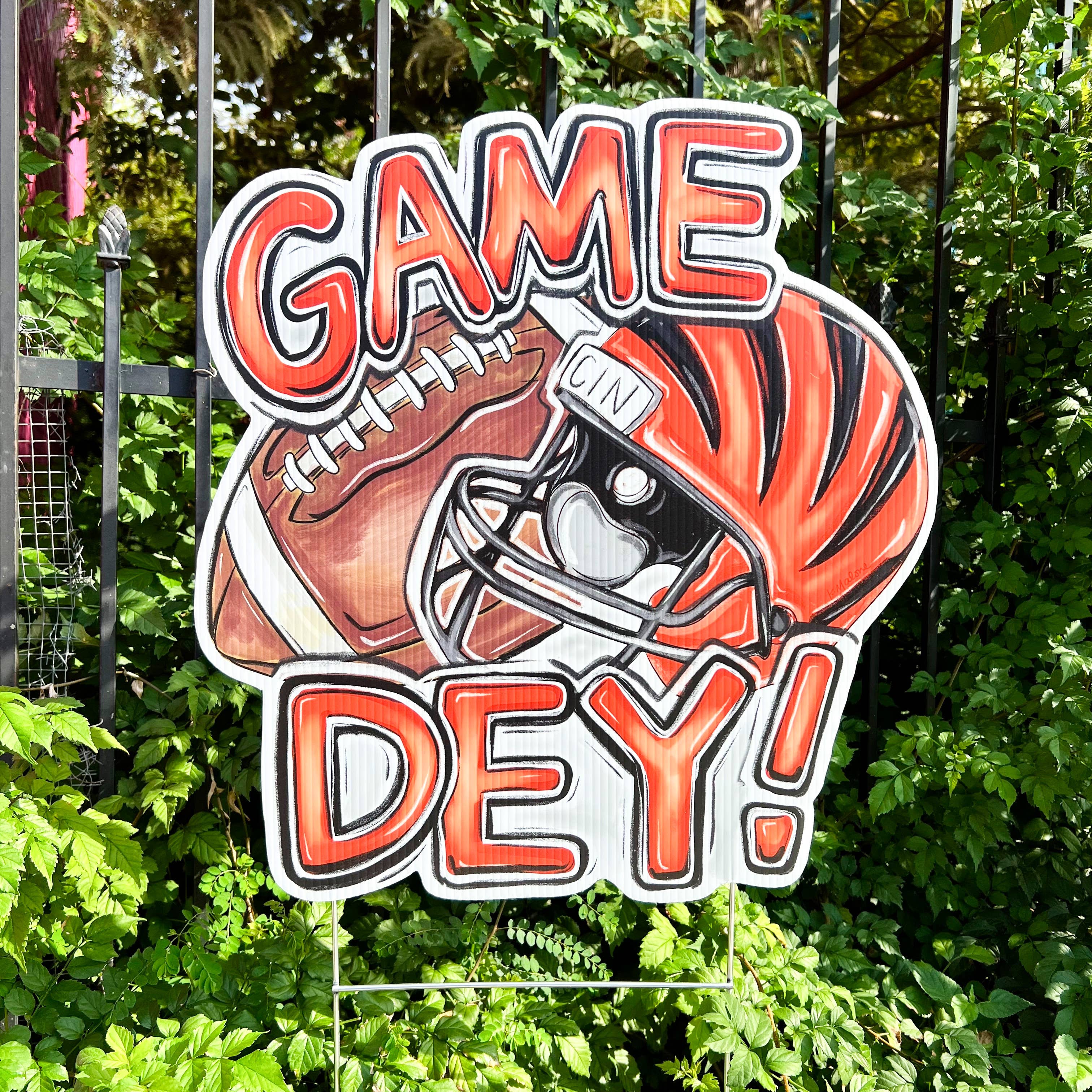 Cincinnati Bengals Game Day Who Dey Football Yard Sign