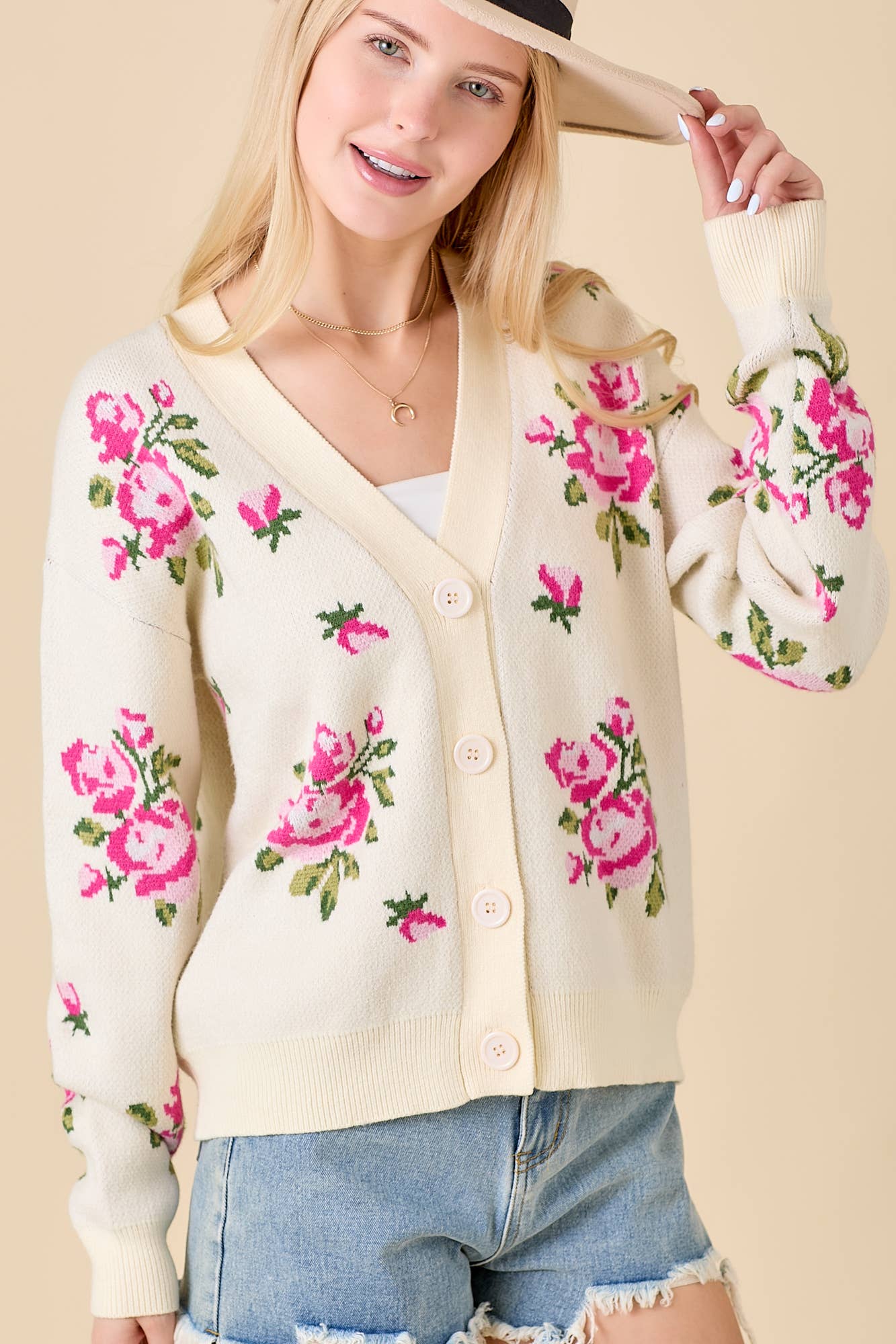 Rose Floral Cardigan