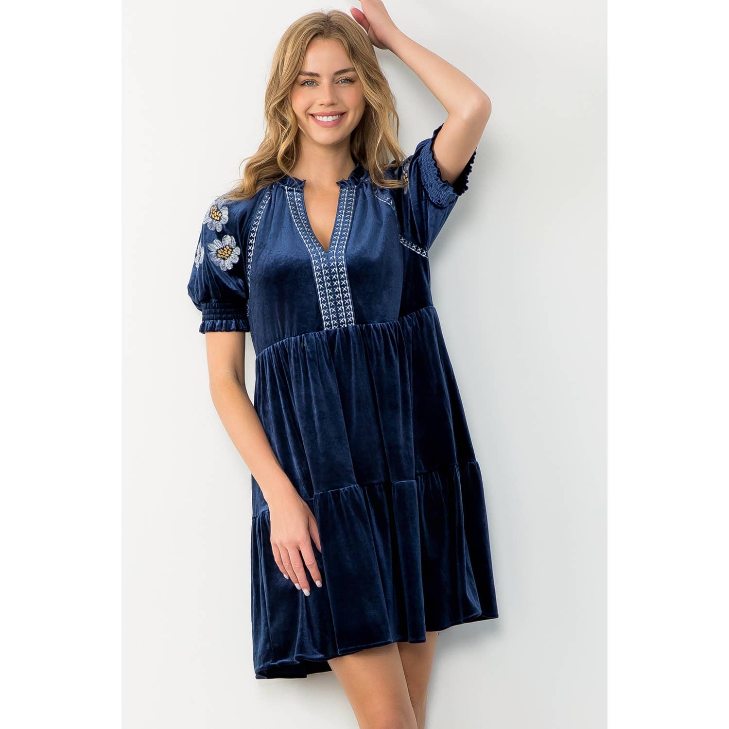 Midnight Velvet Bloom Dress