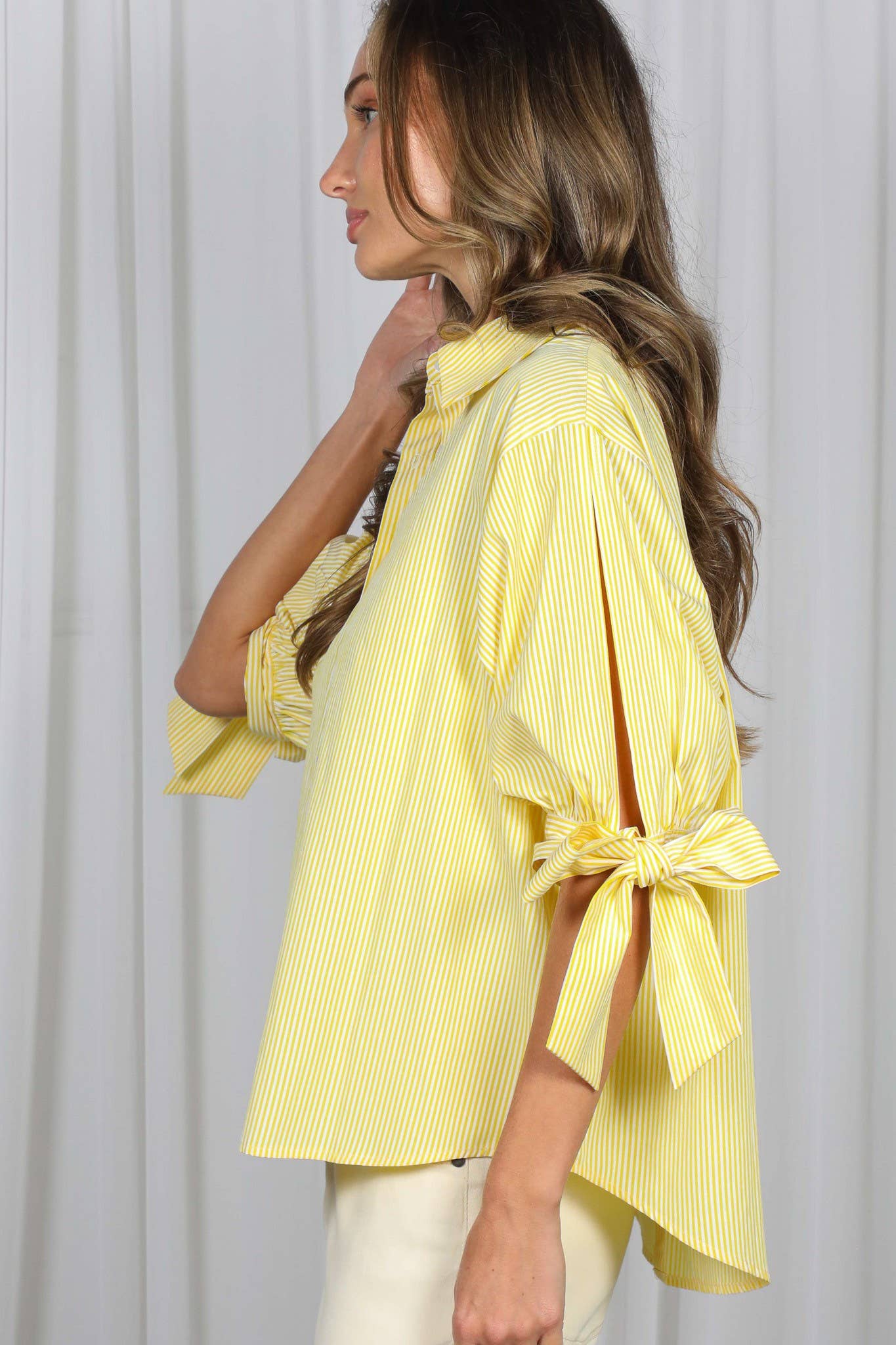Bow Tie Stripe Blouse
