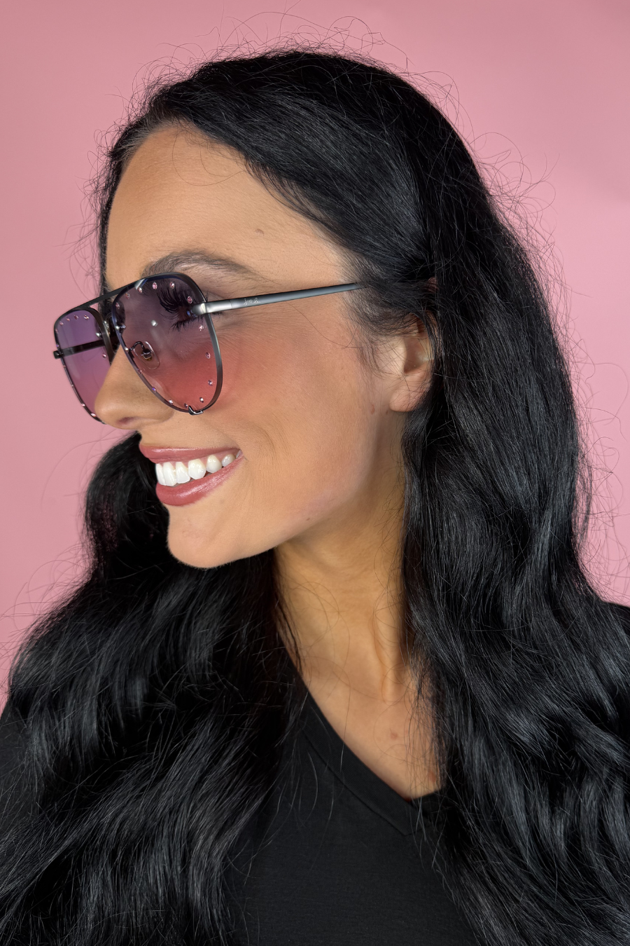Hollywood Studded Aviator Sunglasses