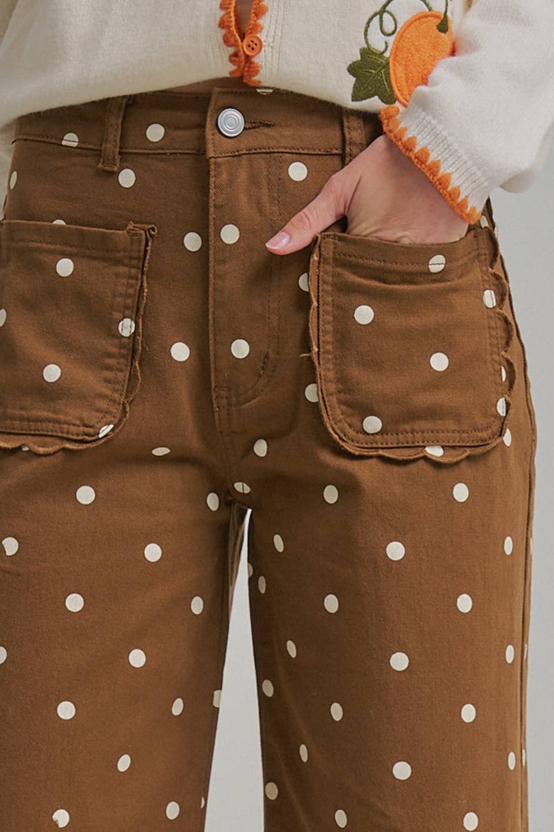Coffee & Cream Polka Dot Pants