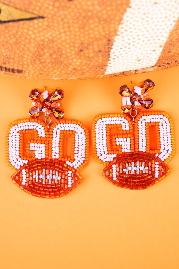 Orange GO Spirit Seed-Bead Earrings