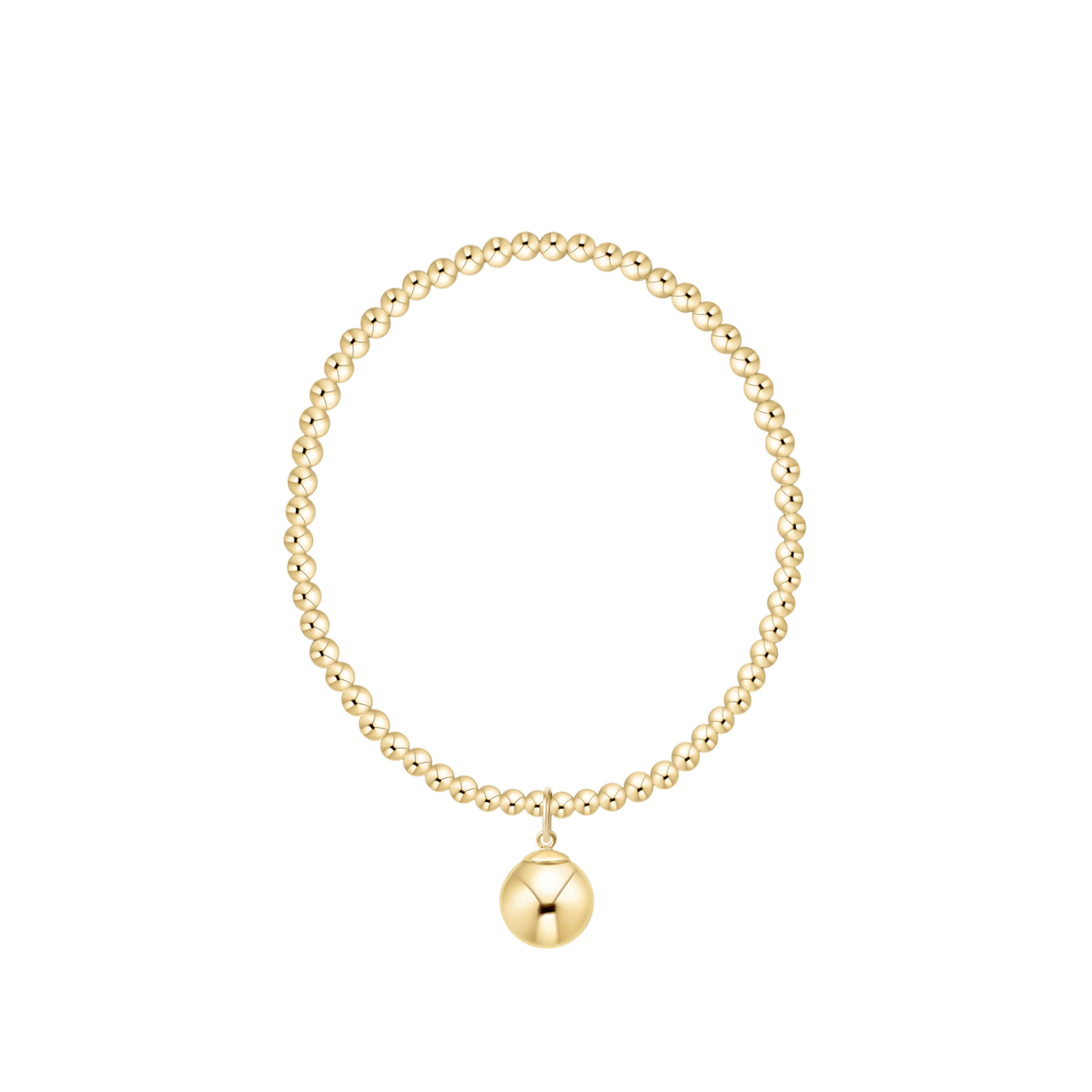 CLASSIC GOLD 3MM BRACELET - CLASSIC GOLD 10MM BALL CHARM