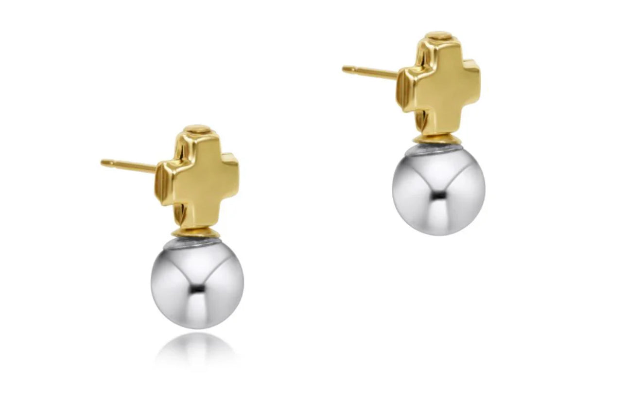 Enewton Signature Cross Gold Stud Earrings