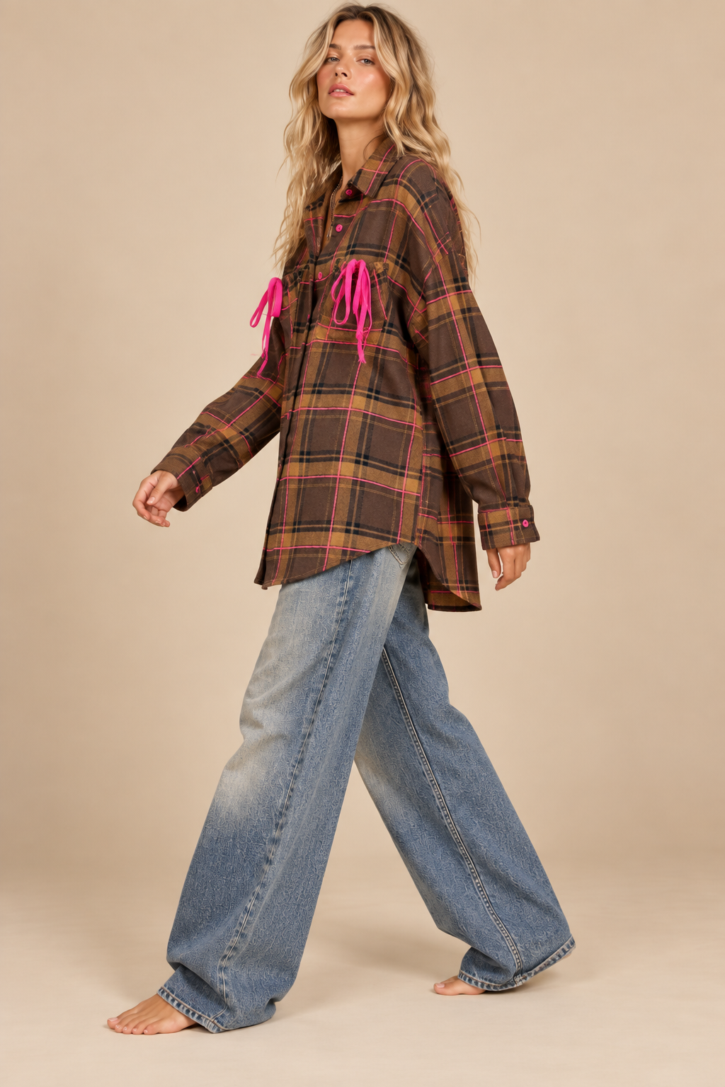 Oversized Plaid Flannel Shirt