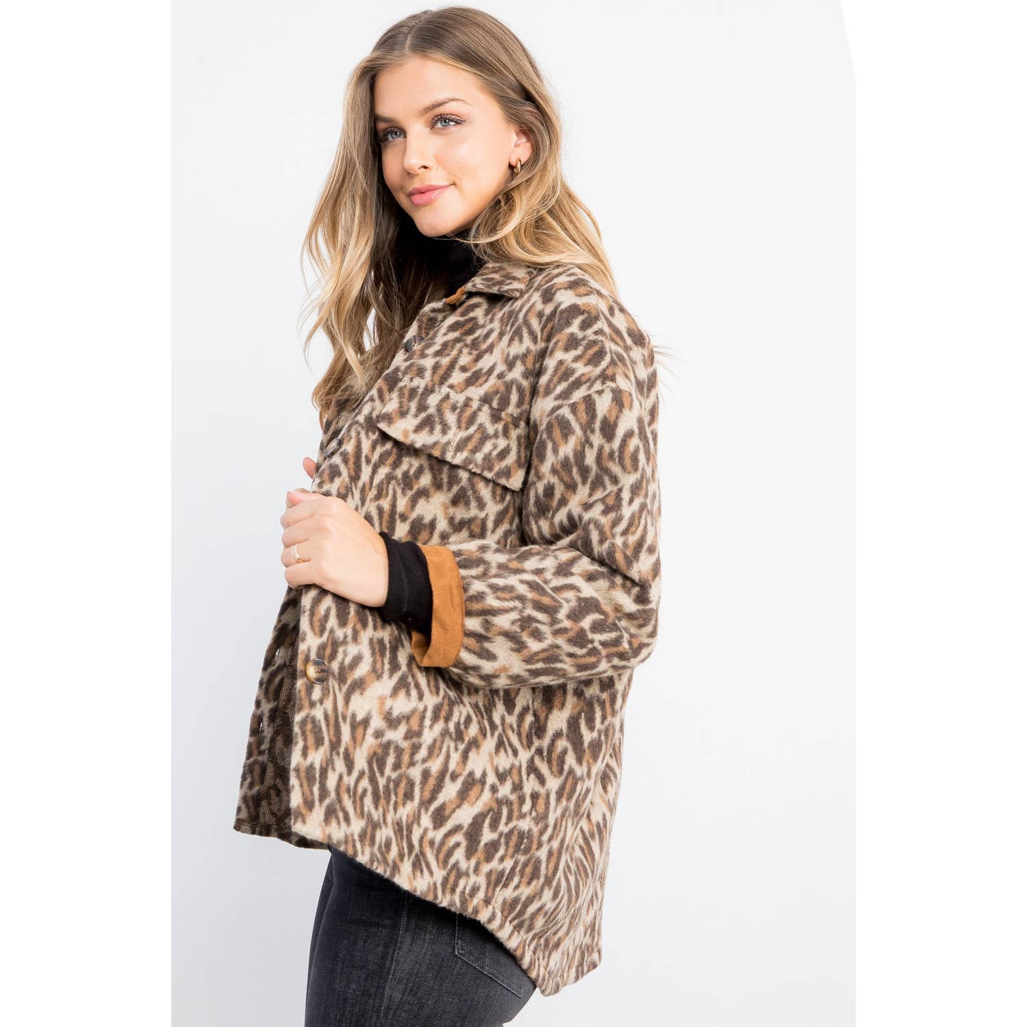 Button Up Leopard Jacket