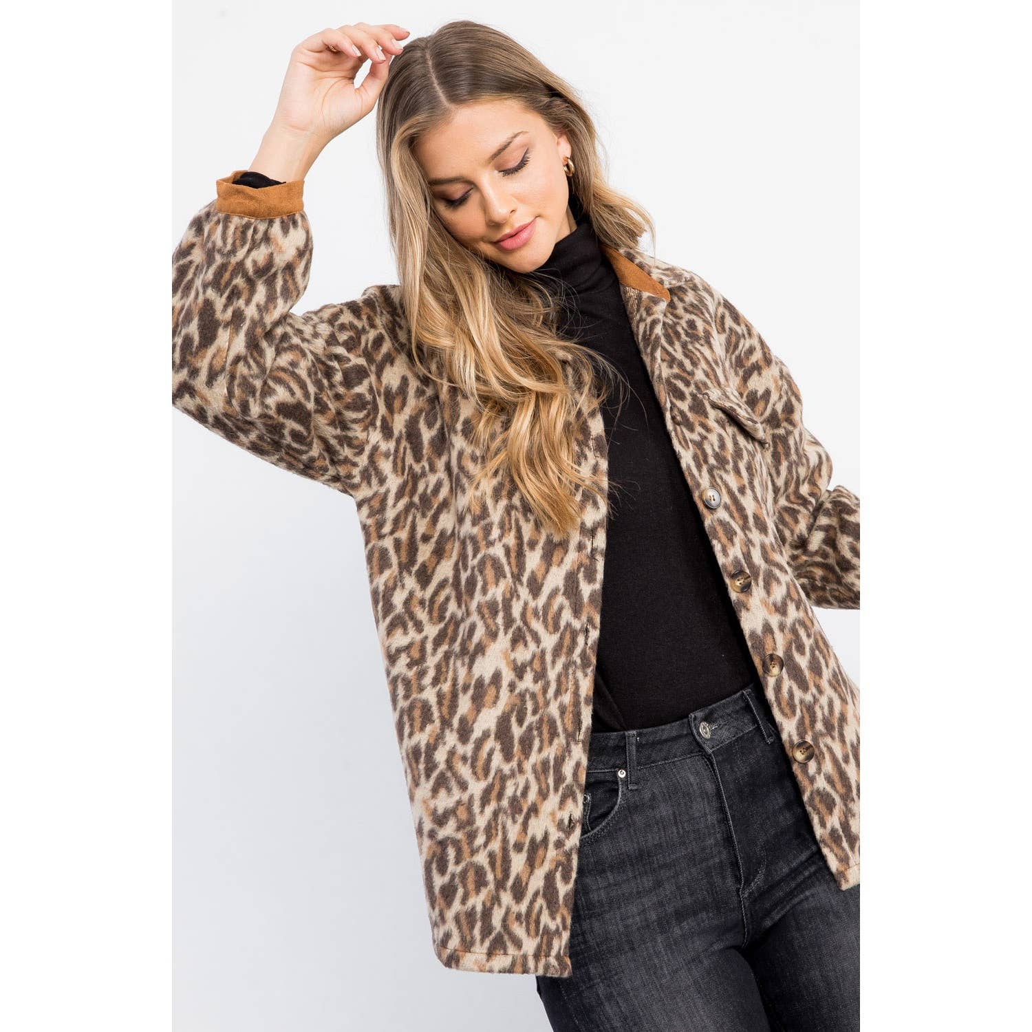 Button Up Leopard Jacket