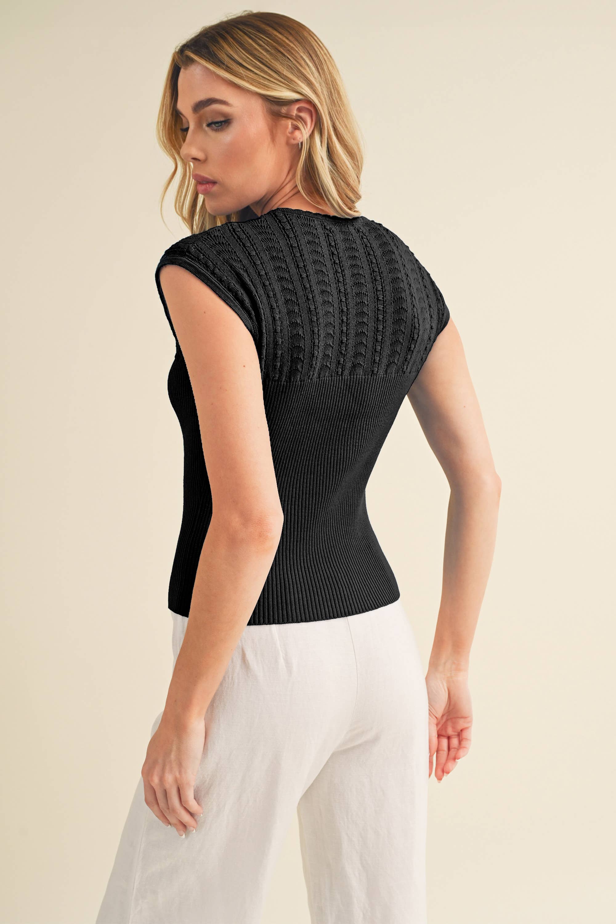 Taria Ribbed Sleeveless  Sweater