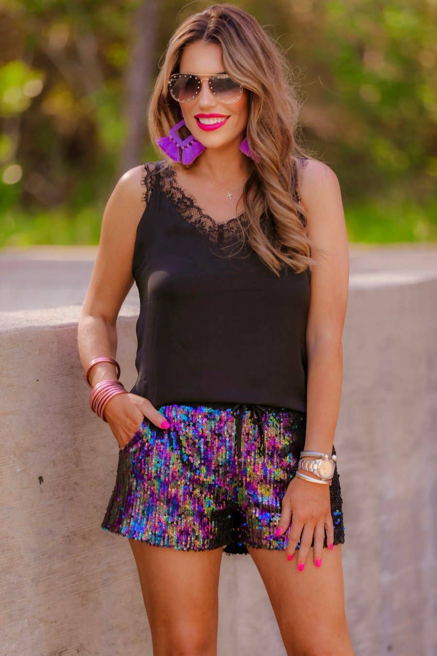 Hollywood Studded Aviator Sunglasses