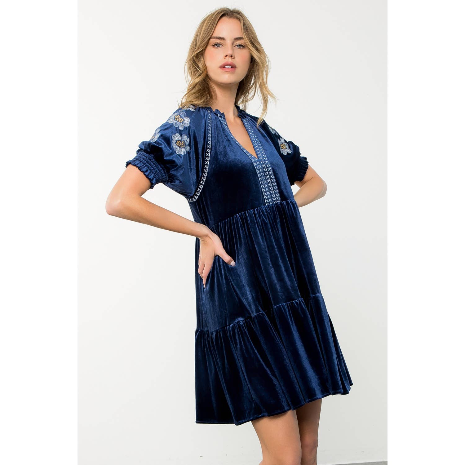 Midnight Velvet Bloom Dress