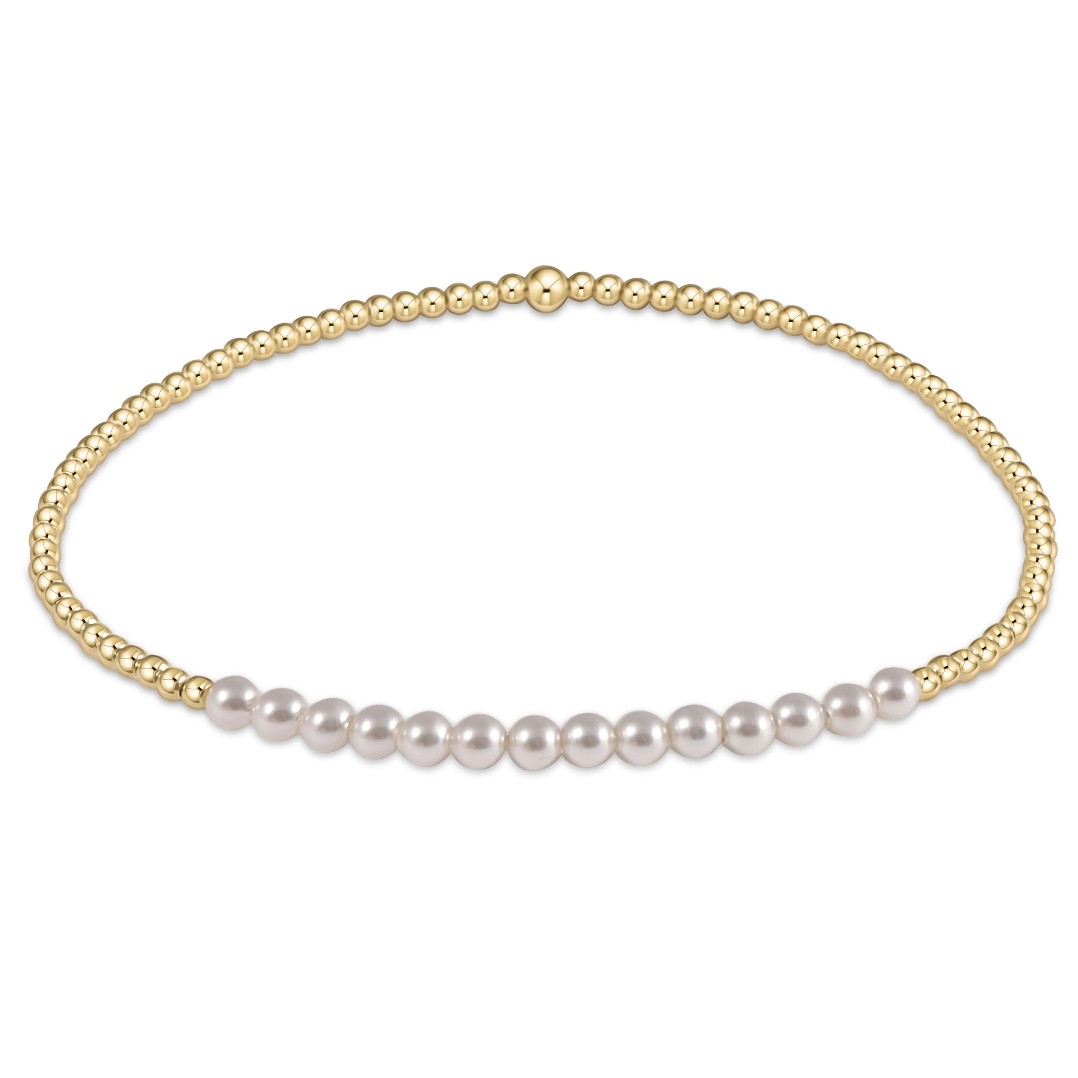 Enewton gold bliss 2mm bead bracelet - pearl