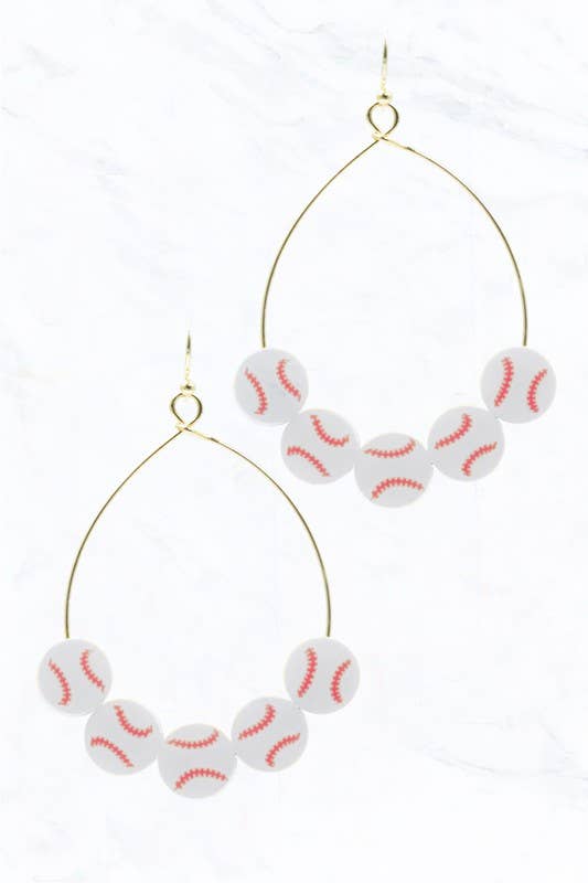 Baseball Hoop Earrings