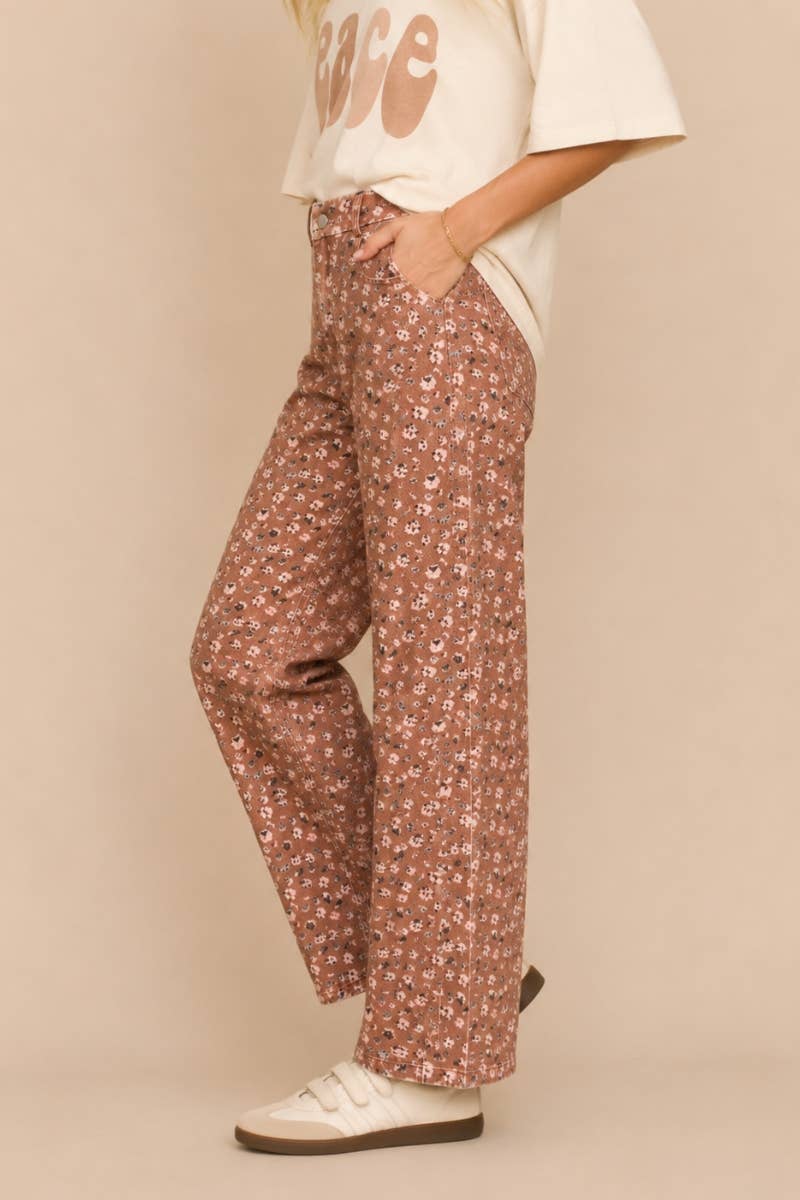 Floral Print Denim