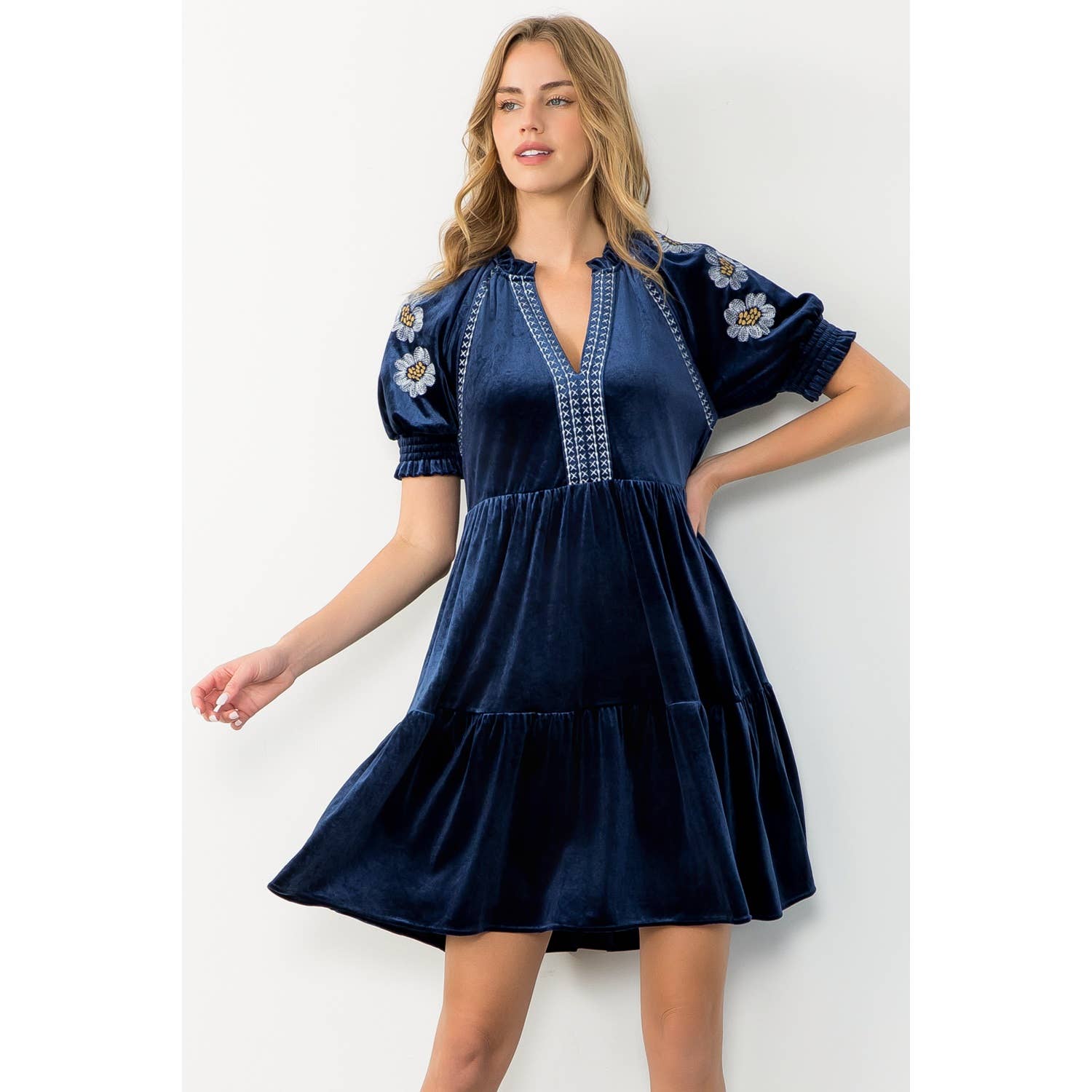 Midnight Velvet Bloom Dress