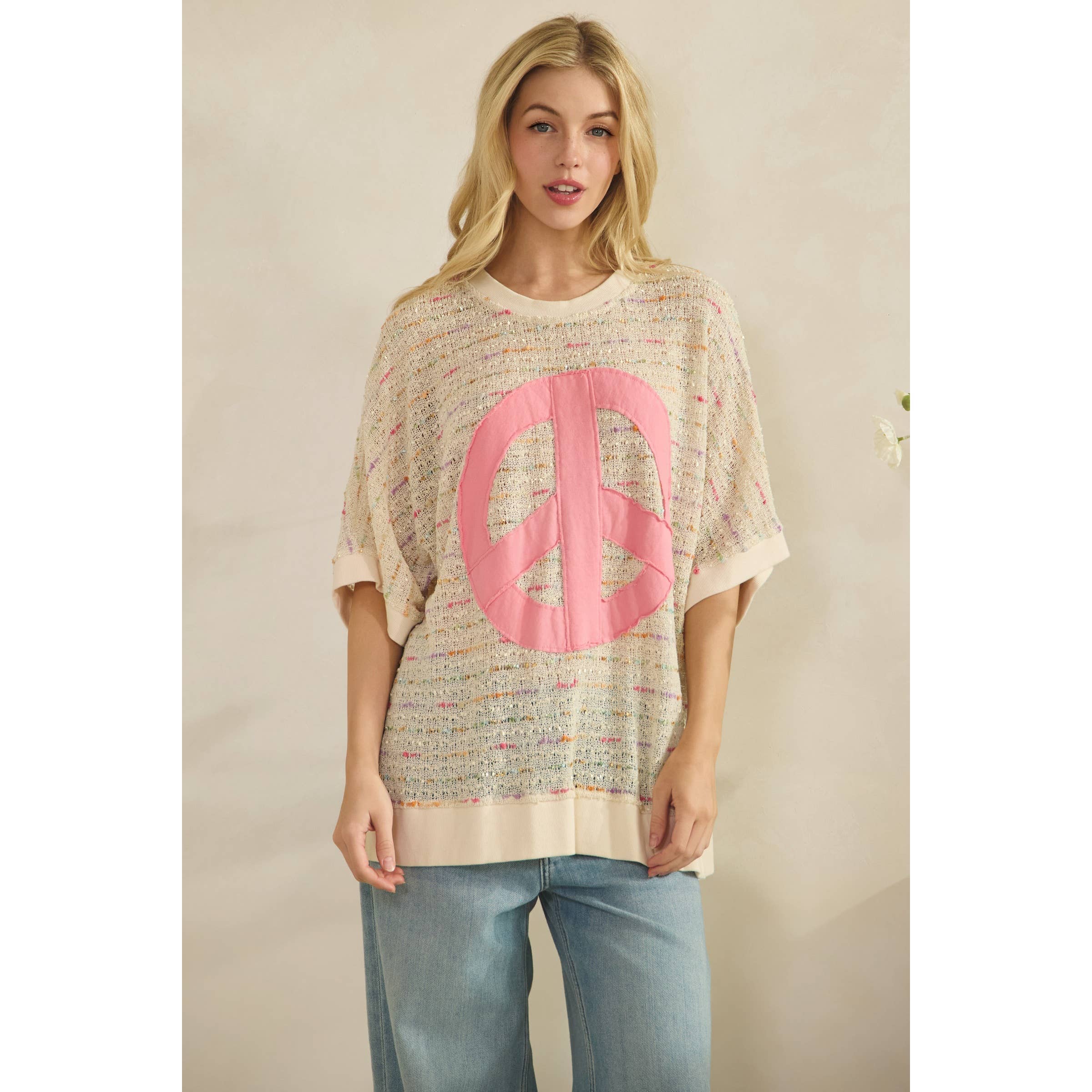 CANDY POP PEACE KNIT TOP