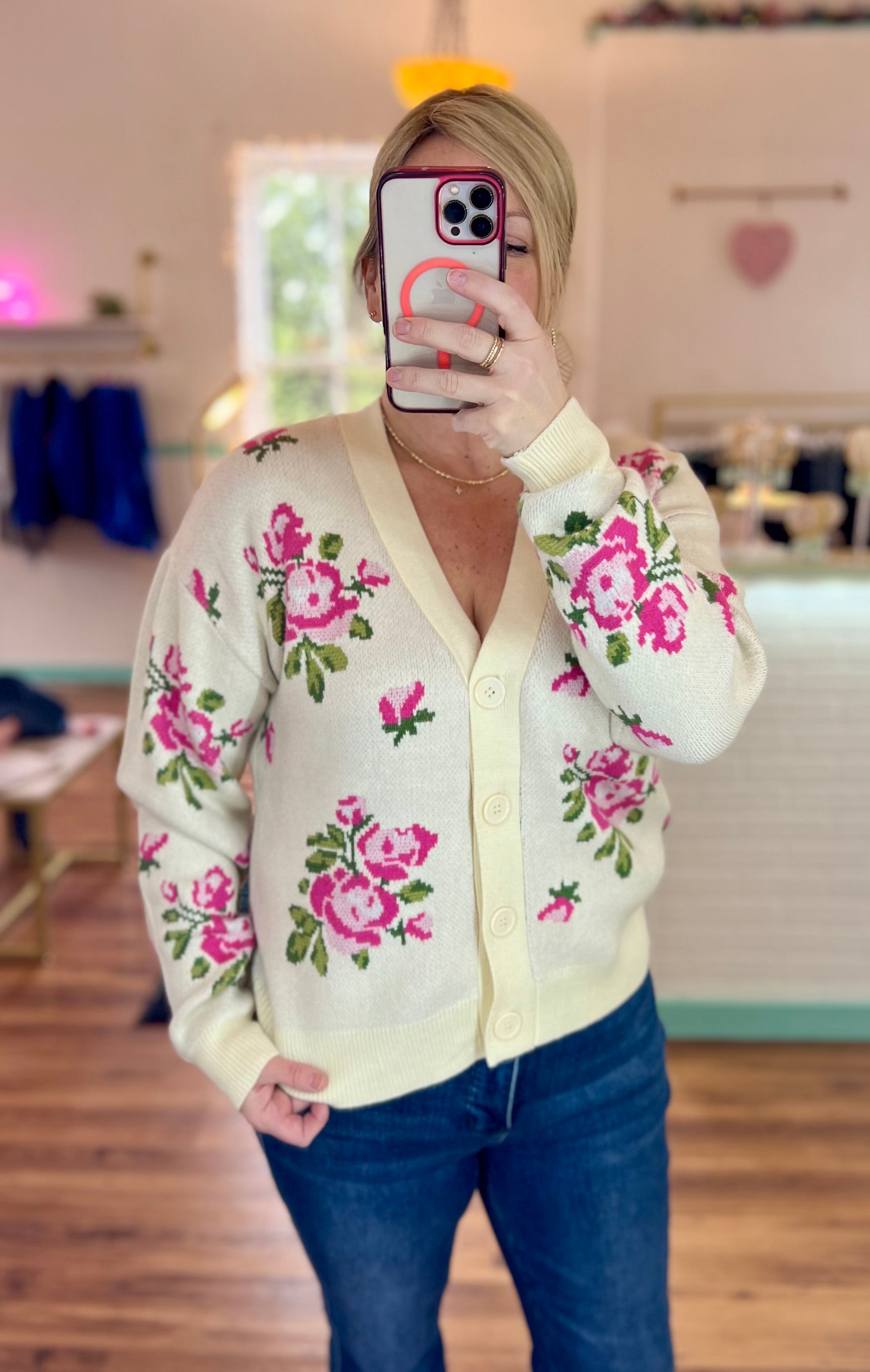 Rose Floral Cardigan