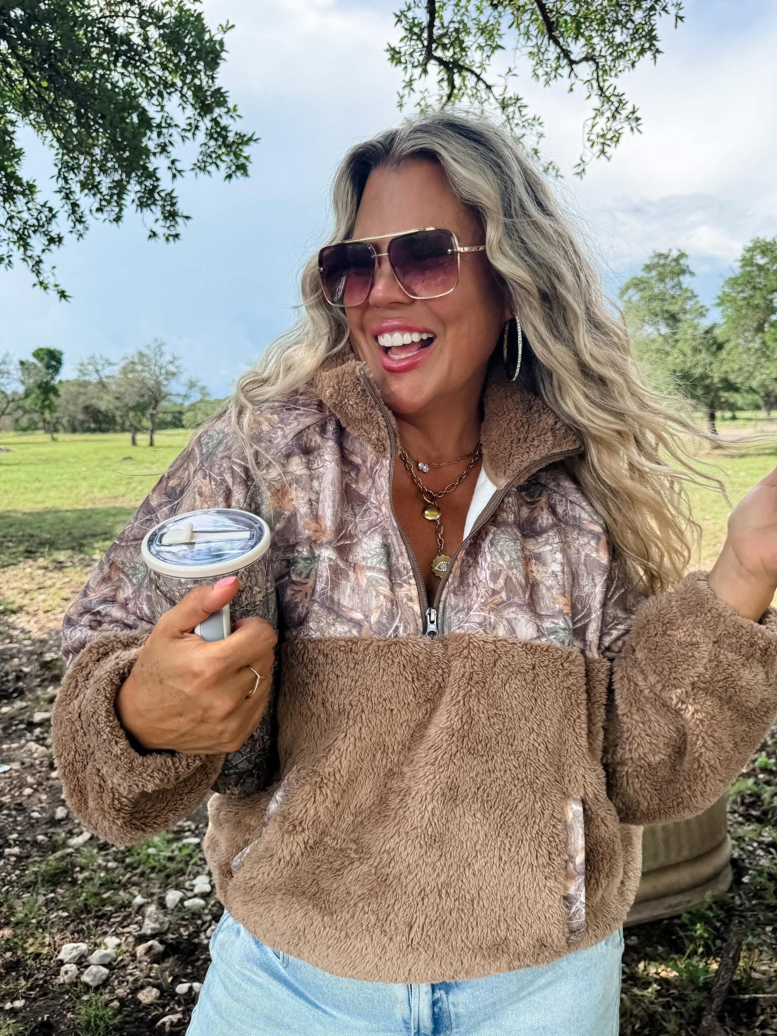 Camo Sherpa Pullover