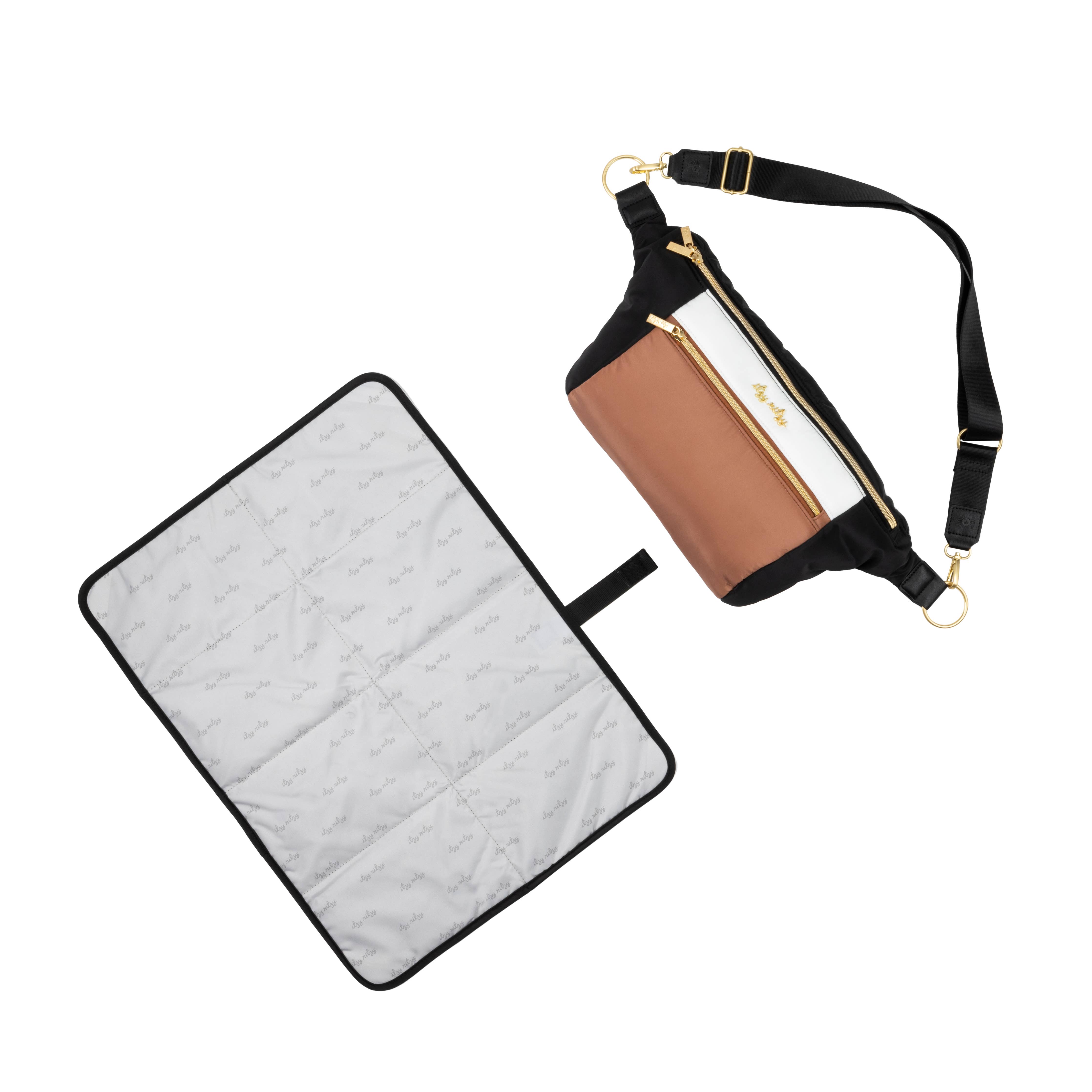 Ritzy Pack  Fanny Pack & Crossbody Diaper Bag: Coffee & Cream