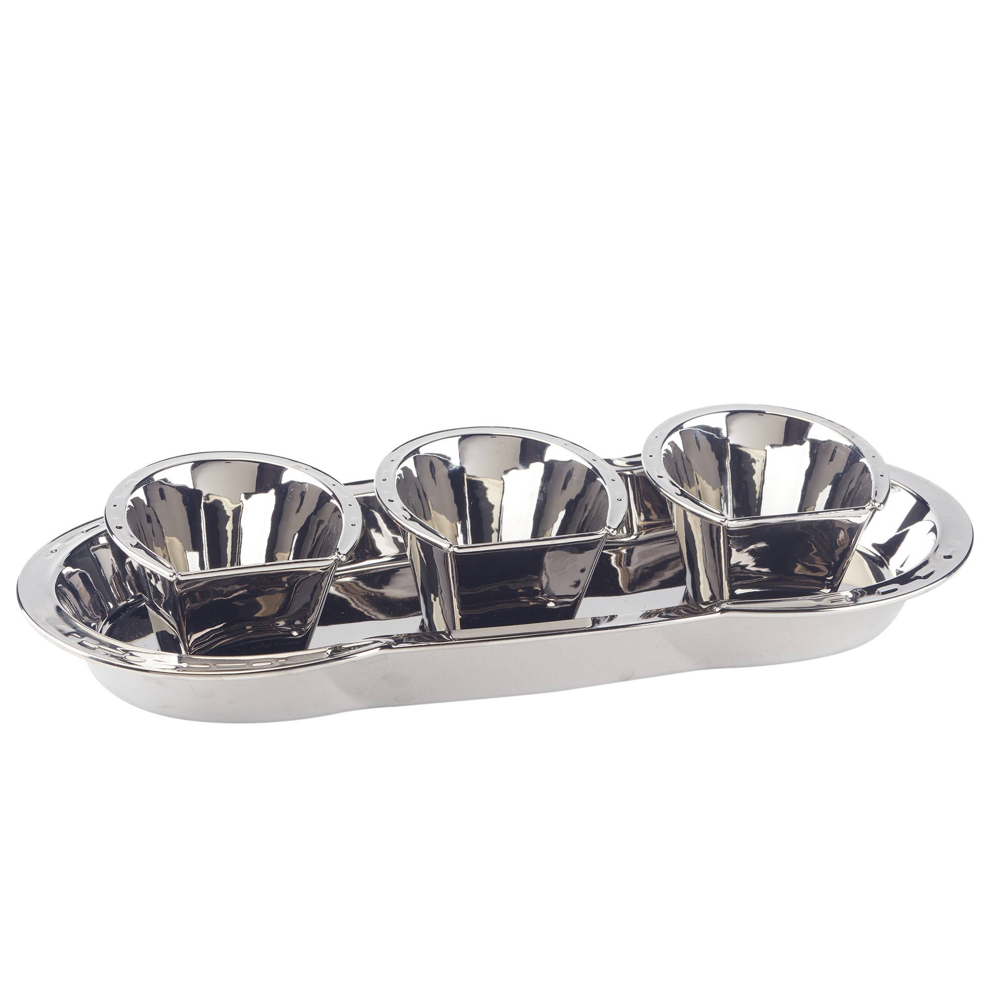 Day at the Races Silver Plated 3-D Horseshoe 4 pc Tray Set