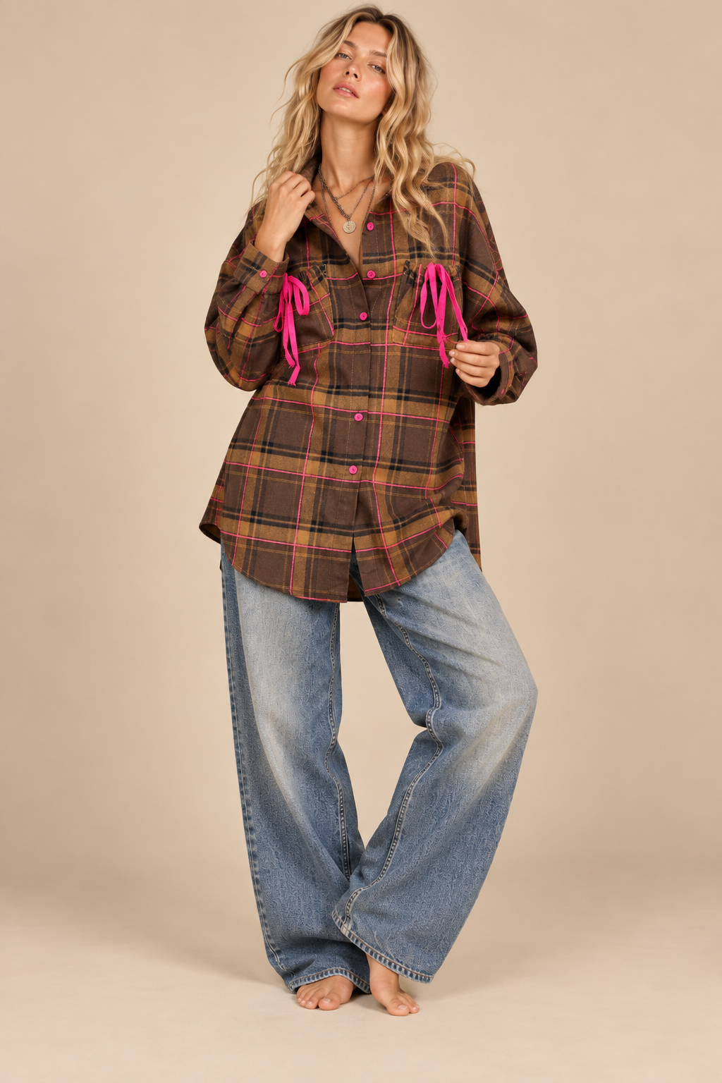Oversized Plaid Flannel Shirt