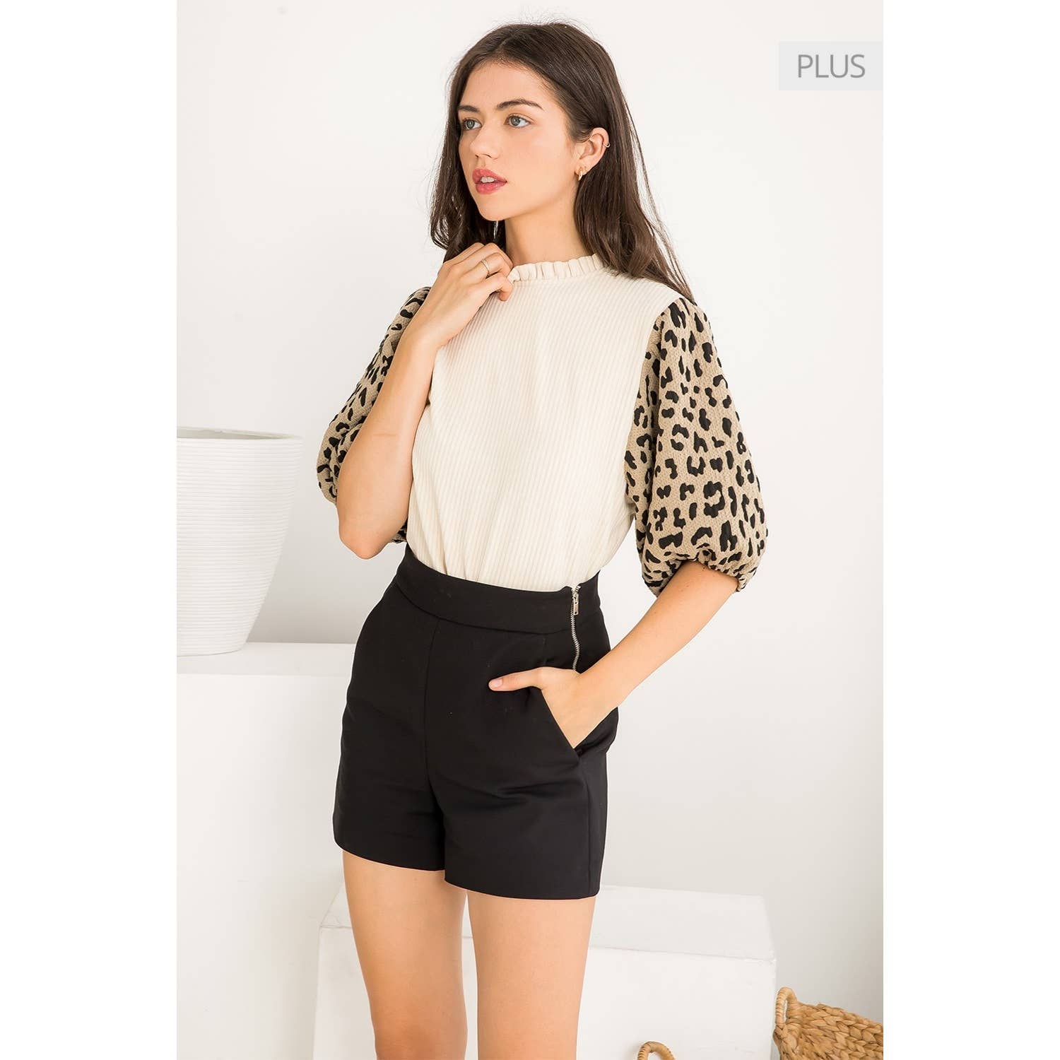 Leopard Sleeve Top
