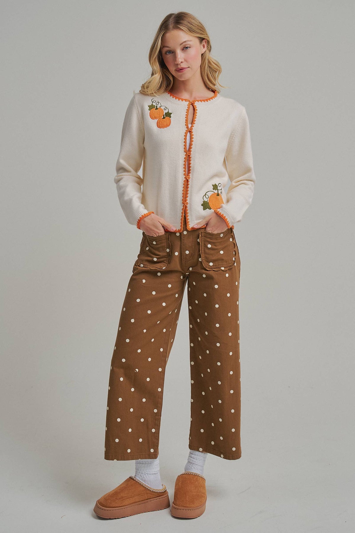 Coffee & Cream Polka Dot Pants