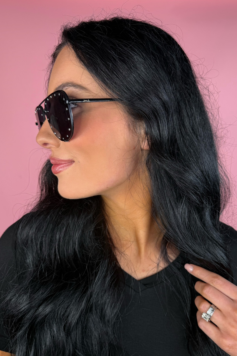 Hollywood Studded Aviator Sunglasses