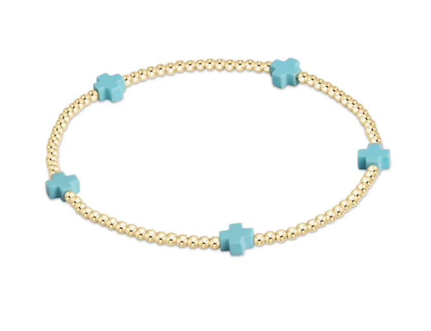 Small Signature Cross 2mm Bracelets