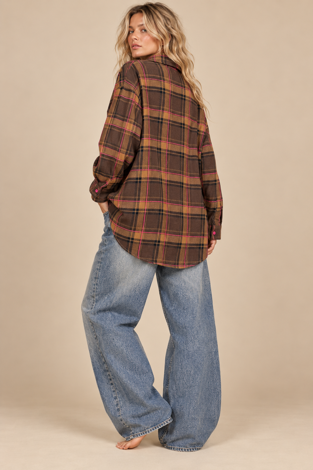 Oversized Plaid Flannel Shirt