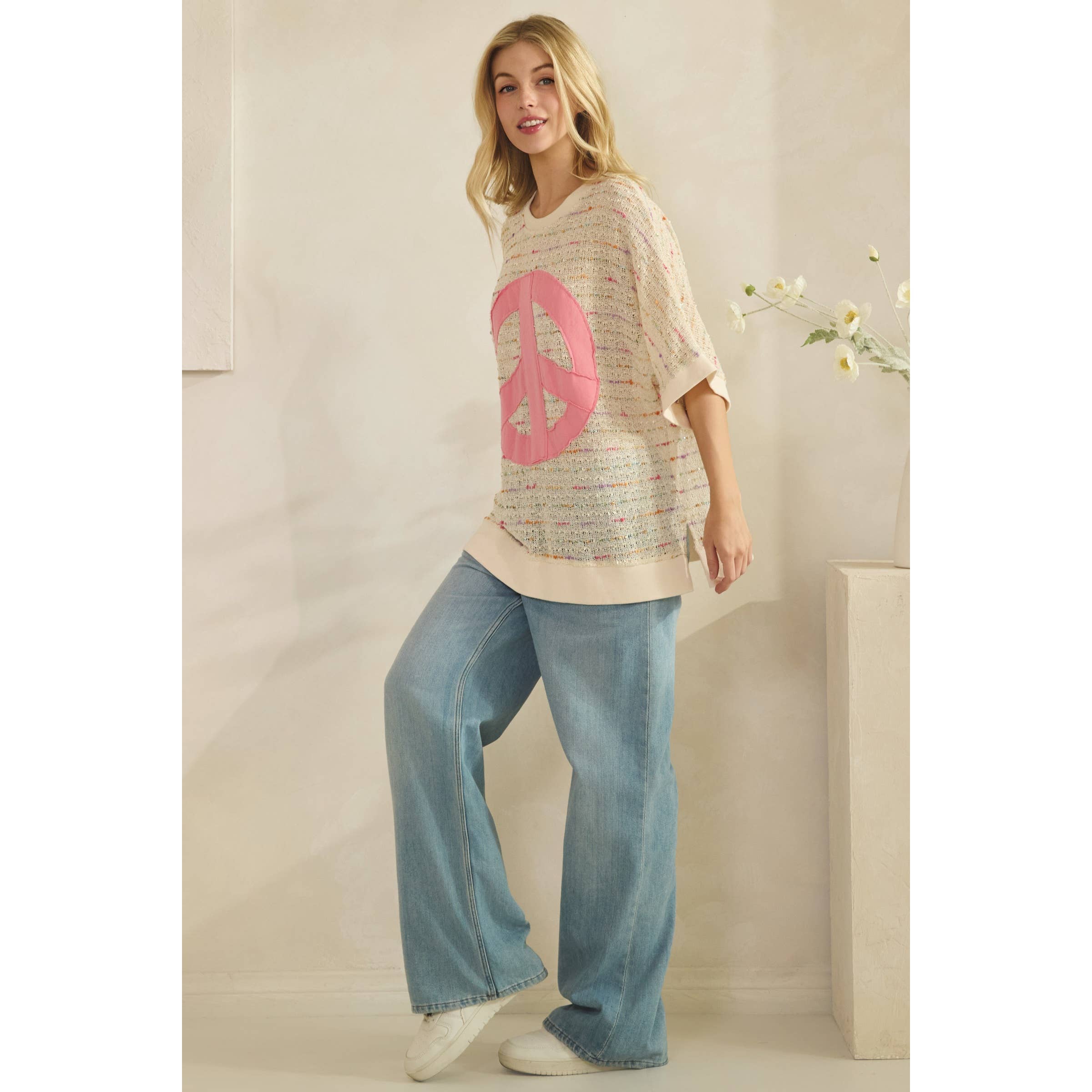 CANDY POP PEACE KNIT TOP