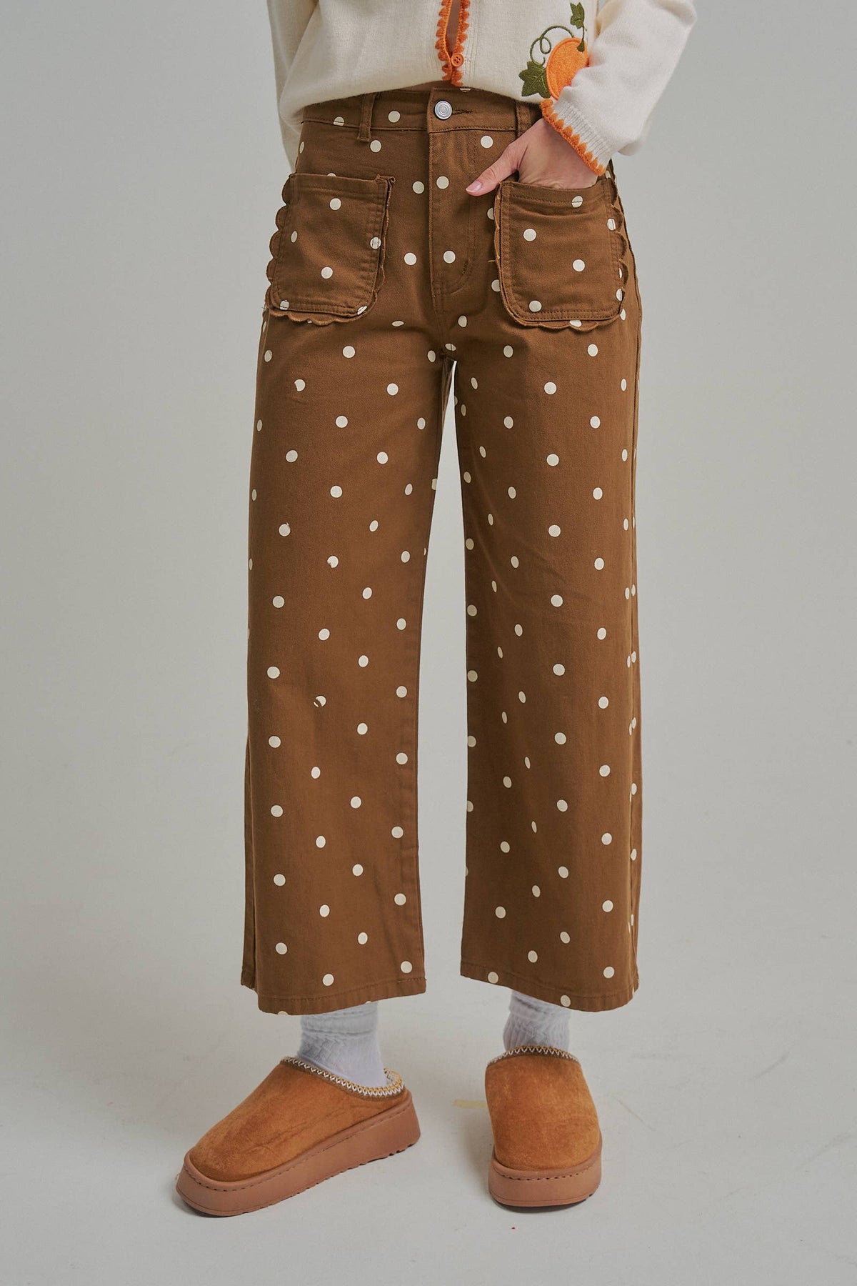 Coffee & Cream Polka Dot Pants