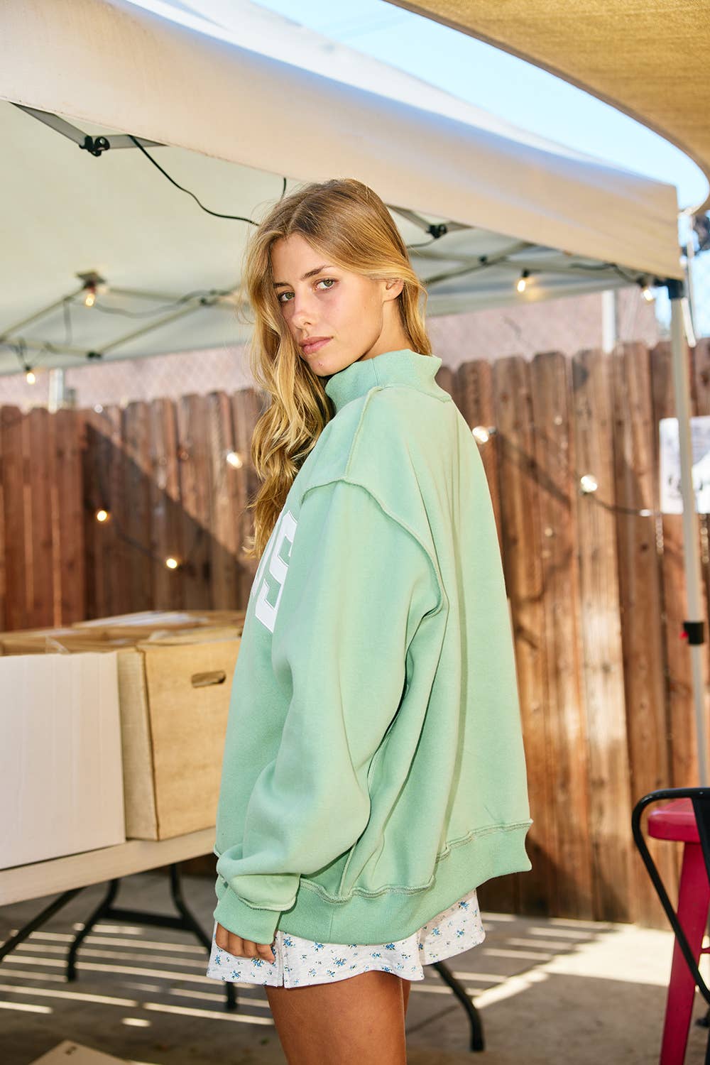 JESUS Embroidered Mock Neck