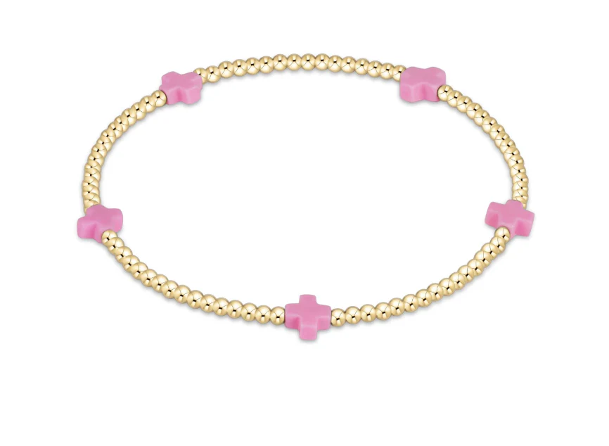 Small Signature Cross 2mm Bracelets