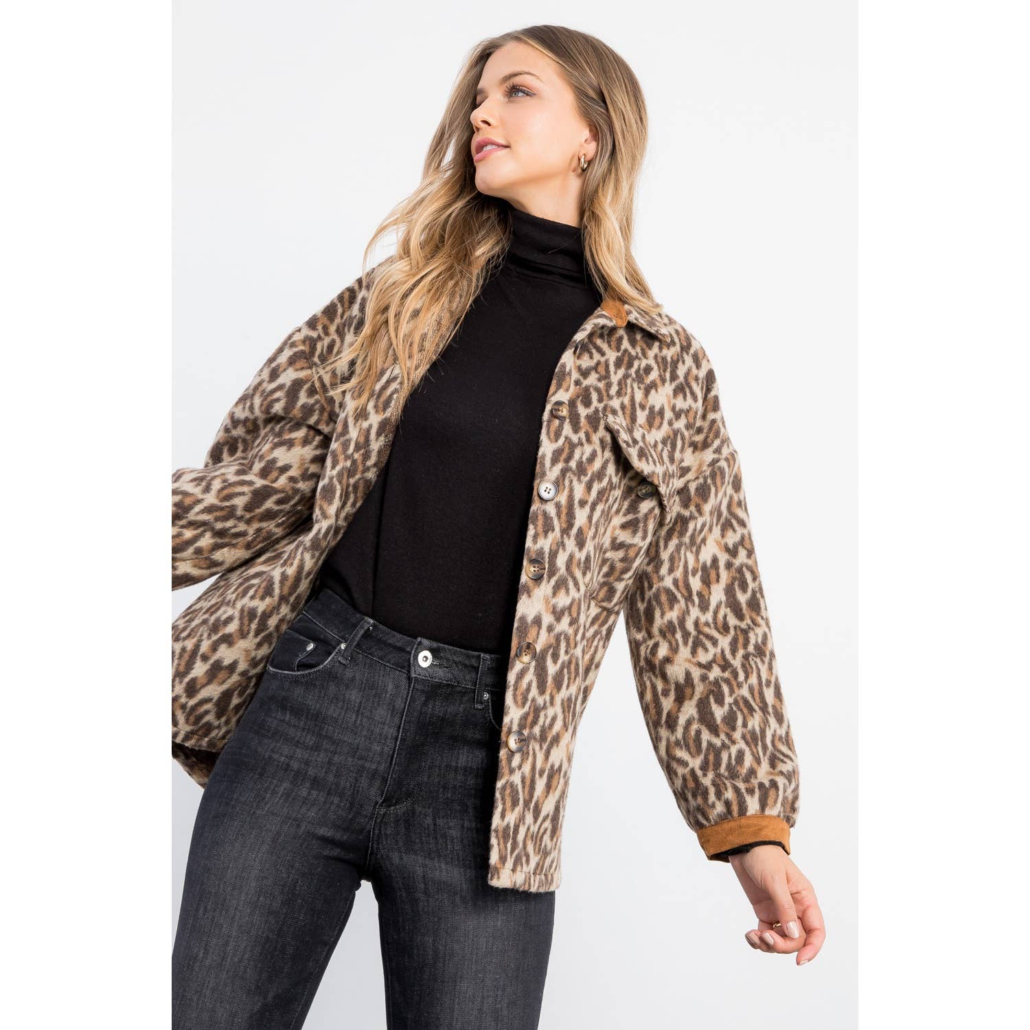 Button Up Leopard Jacket