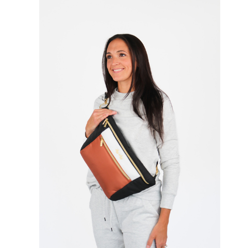 Ritzy Pack  Fanny Pack & Crossbody Diaper Bag: Coffee & Cream