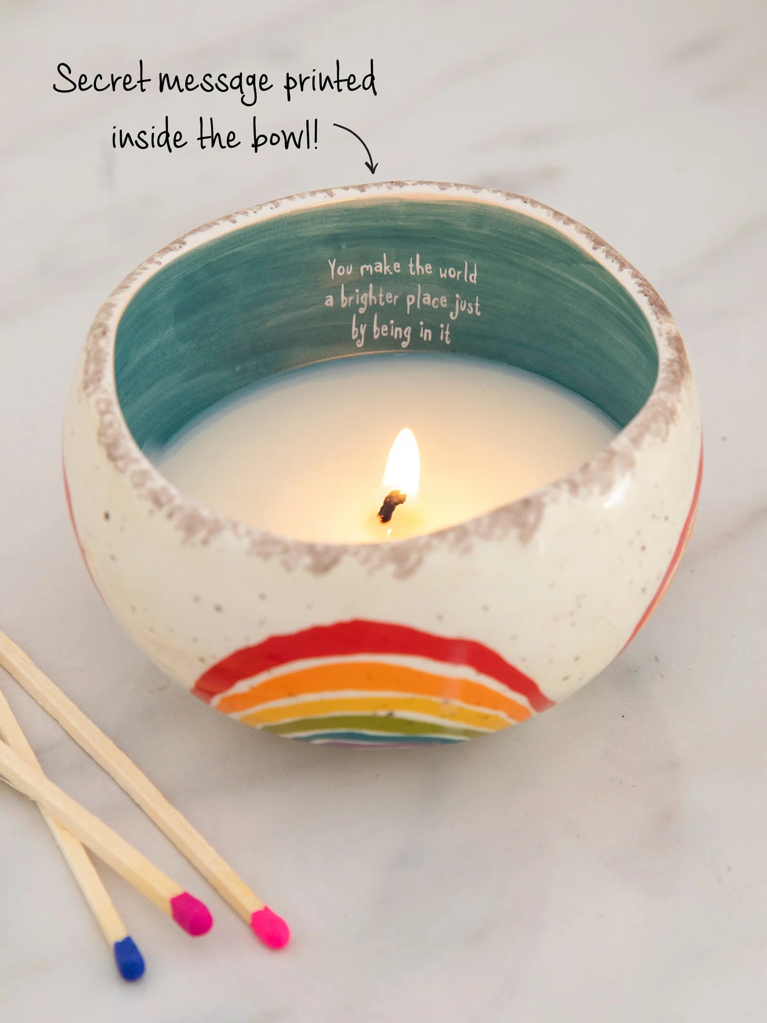 Artisan Secret Message Soy Candle - Rainbow