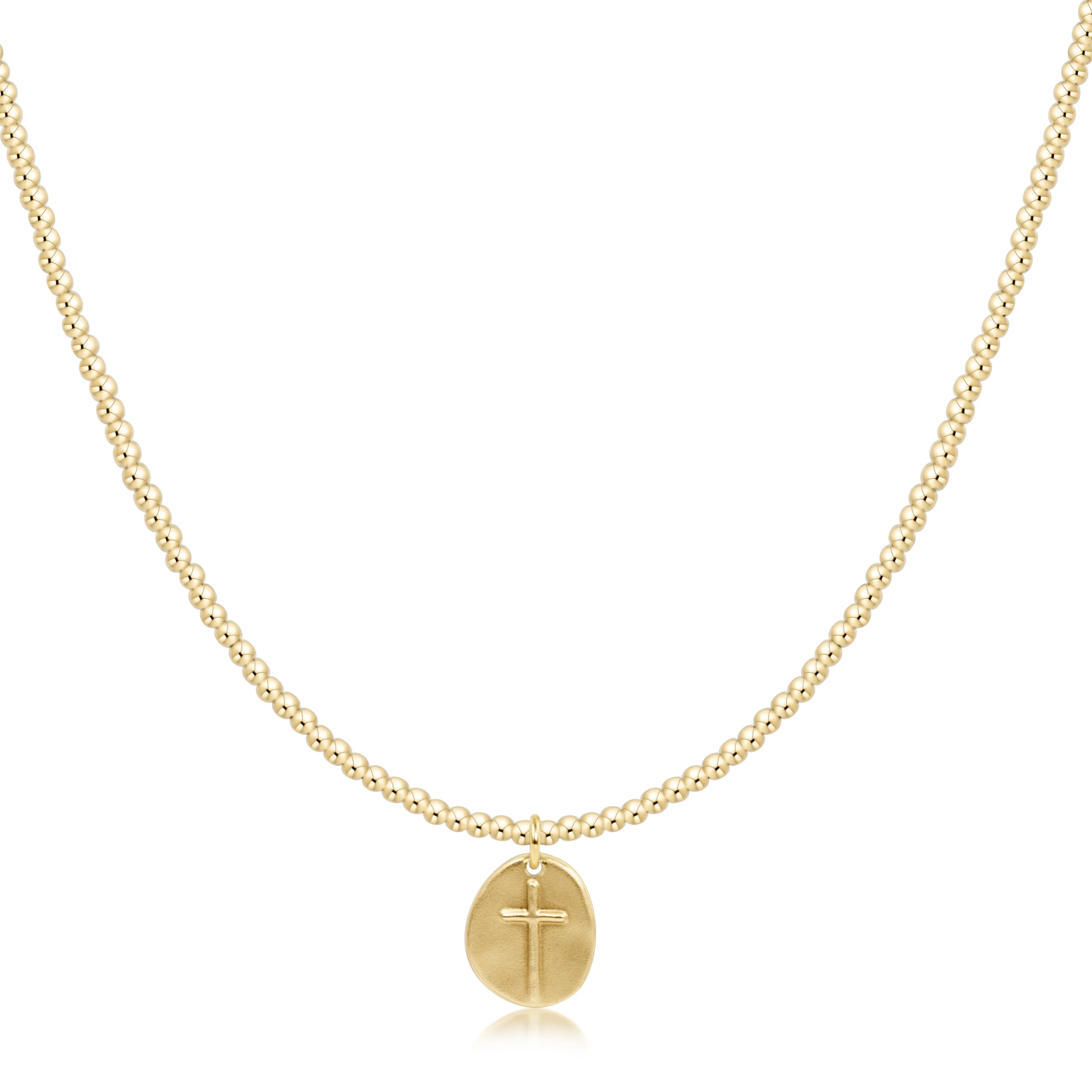 enewton choker beaded - classic gold 2mm - inspire small gold disc