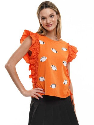 Game Day Ruffle Top