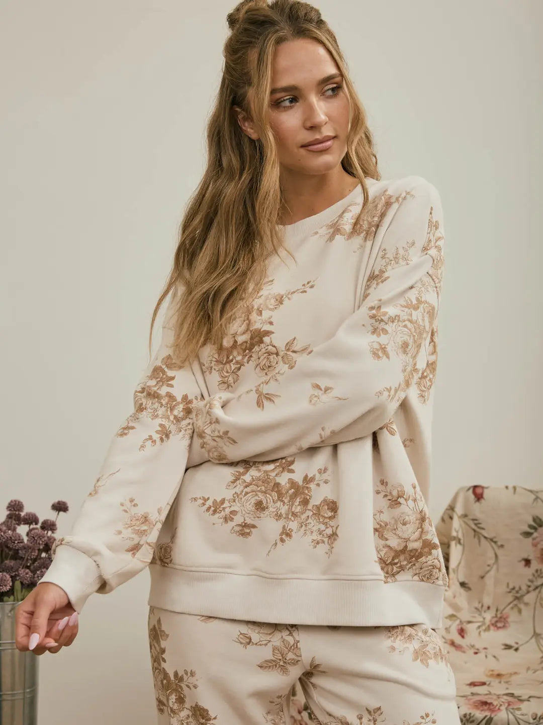 Vintage Rose Khaki Lounge Set