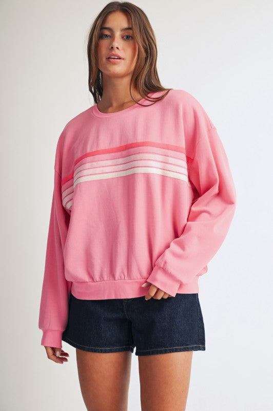 Retro Stripe Lightweight Sweatshirt