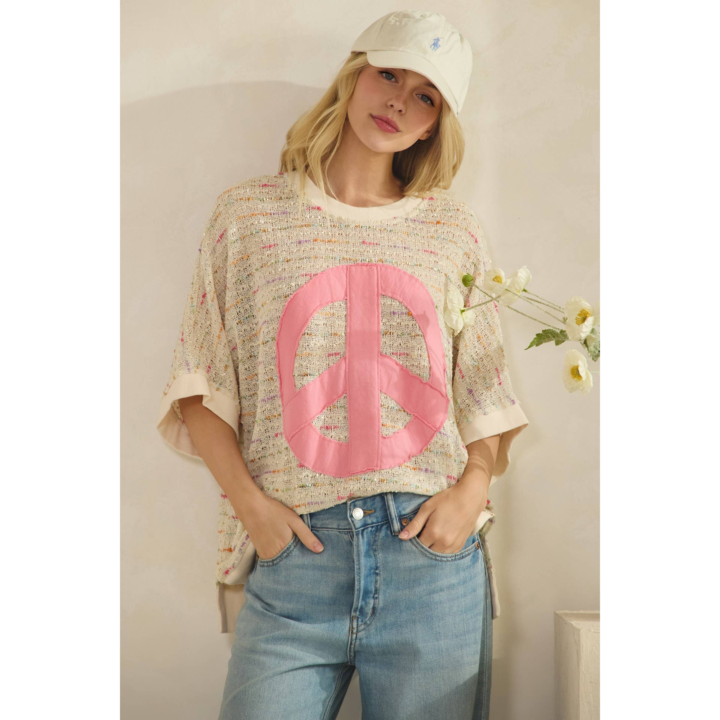 CANDY POP PEACE KNIT TOP