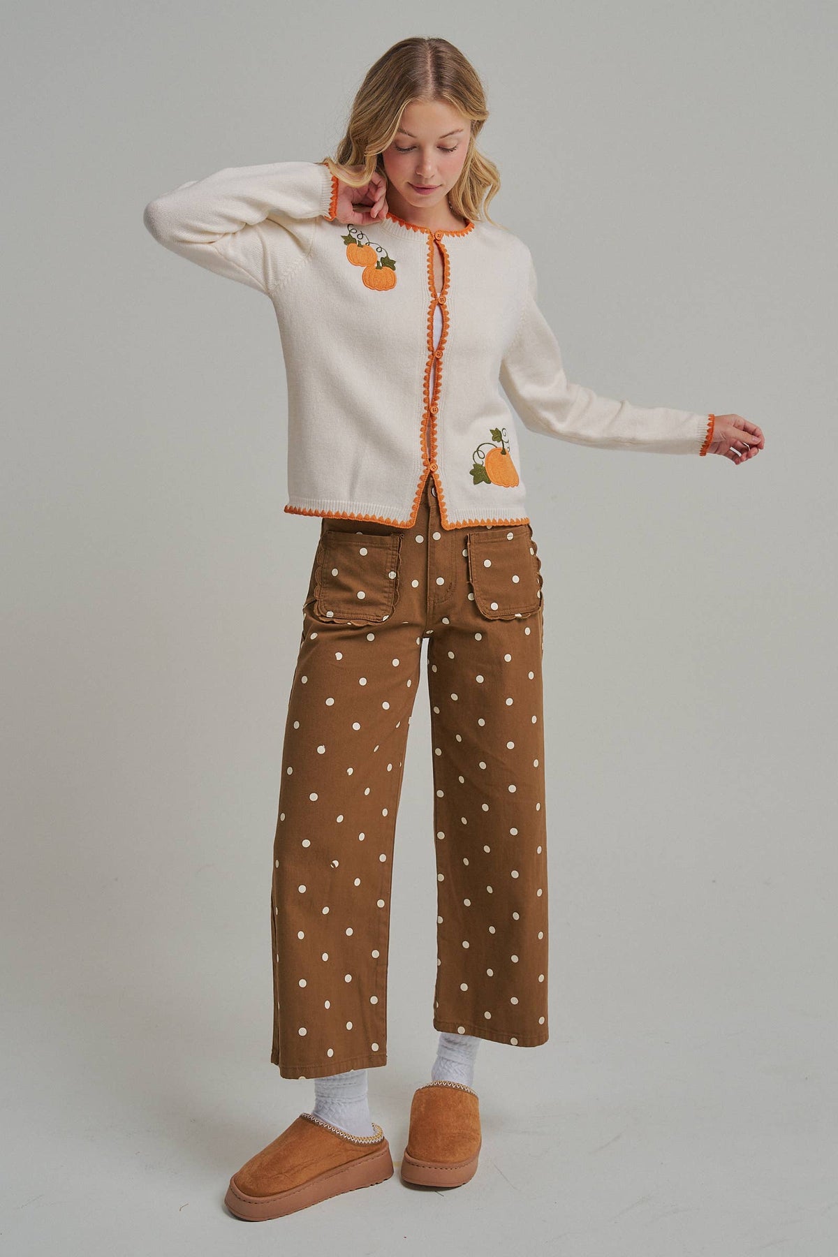 Coffee & Cream Polka Dot Pants