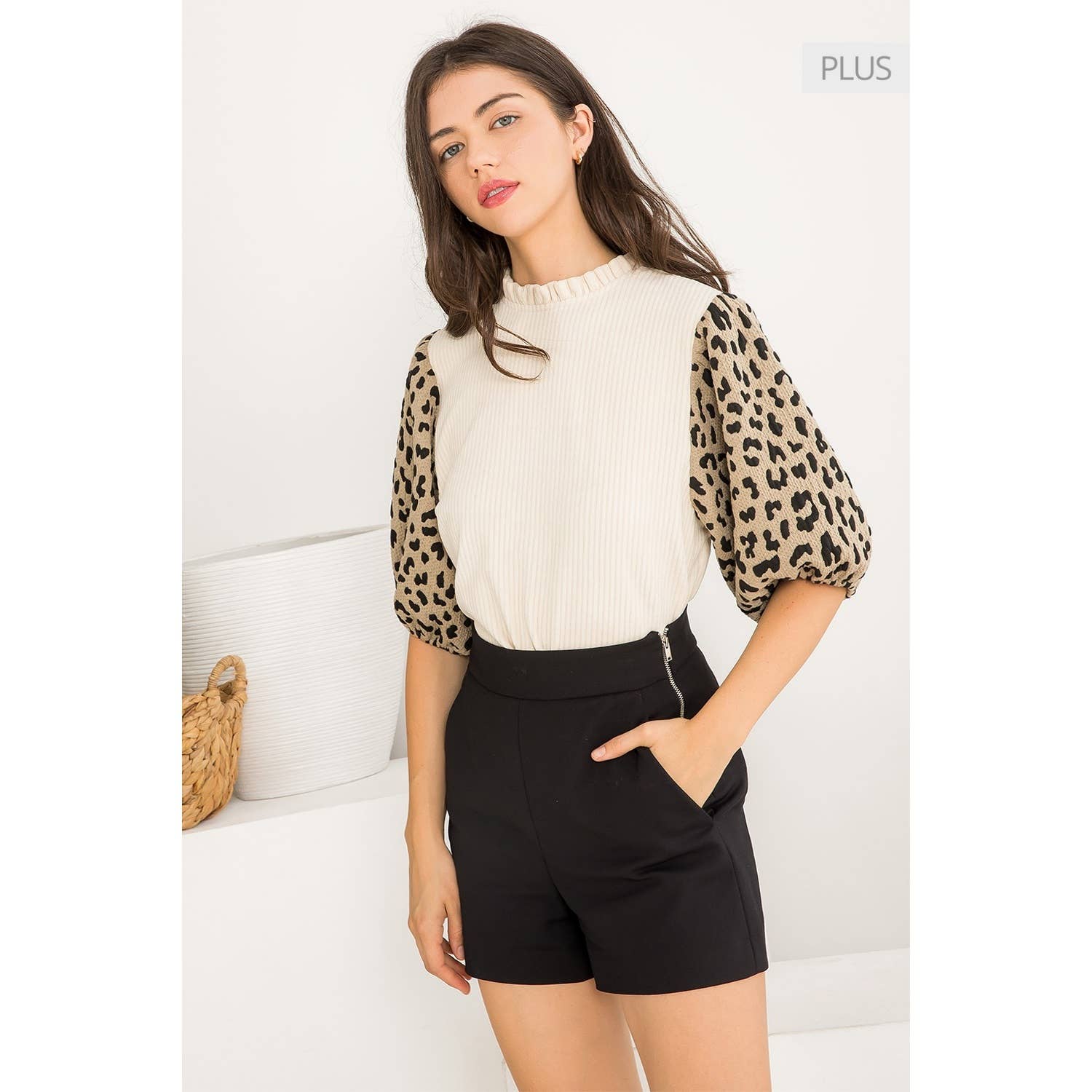 Leopard Sleeve Top