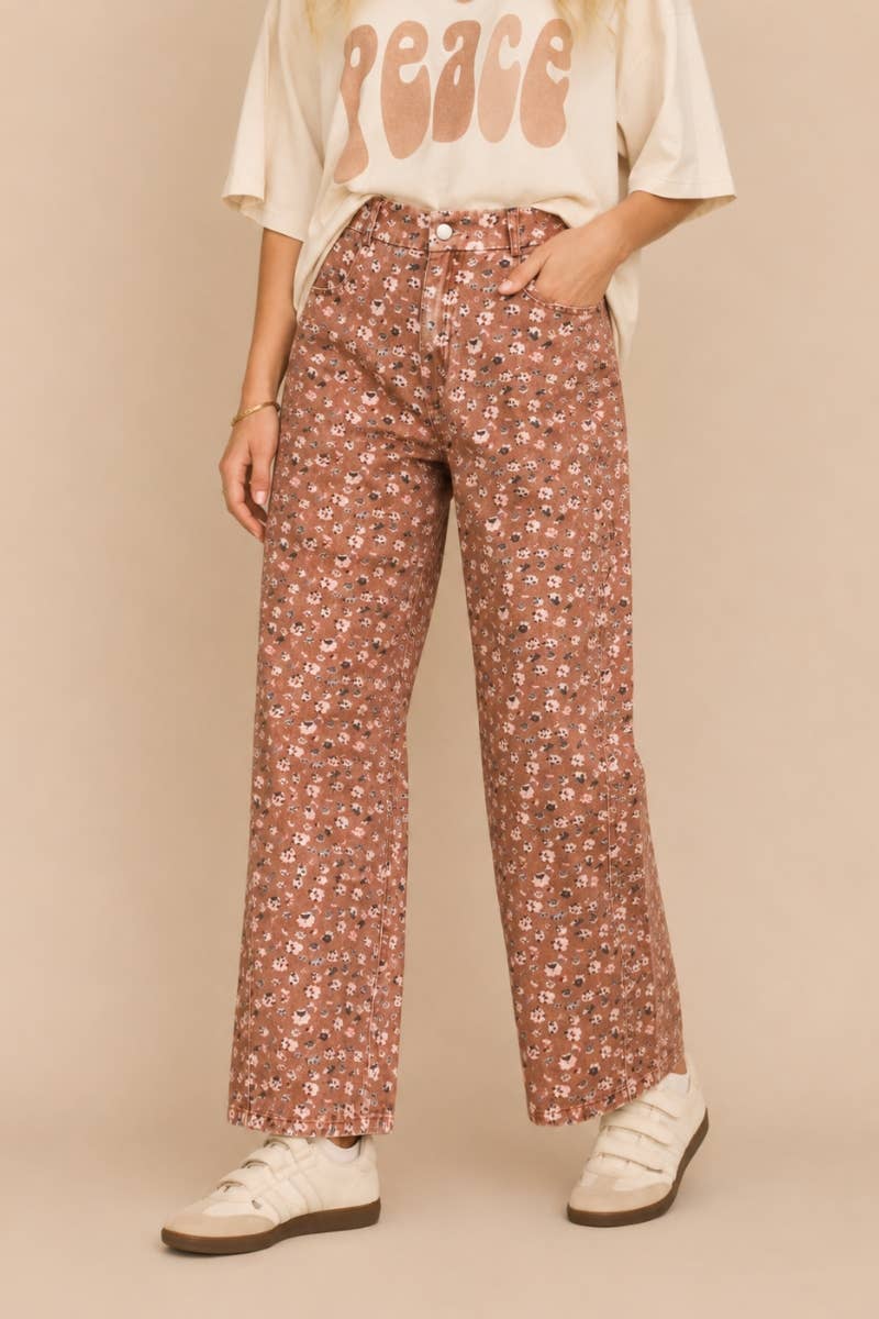 Floral Print Denim