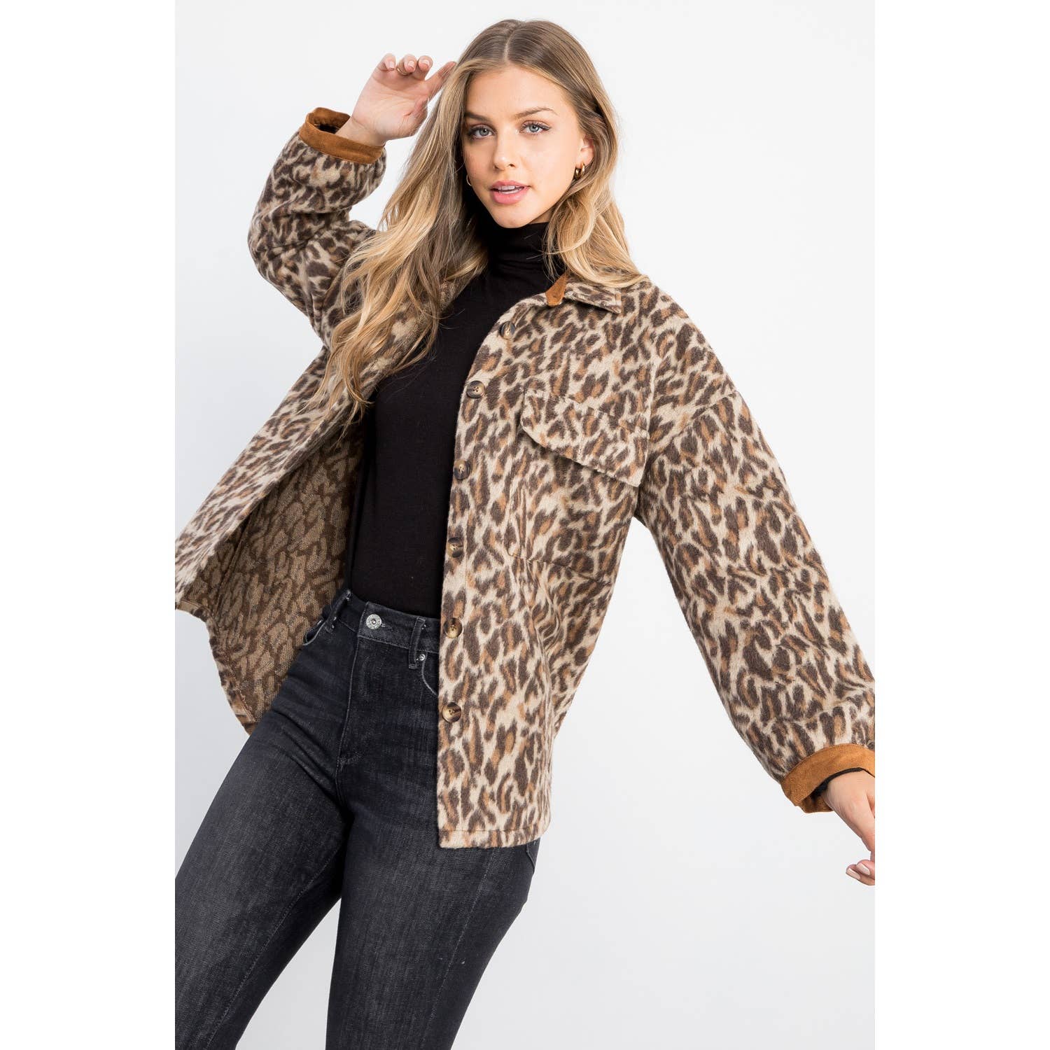 Button Up Leopard Jacket