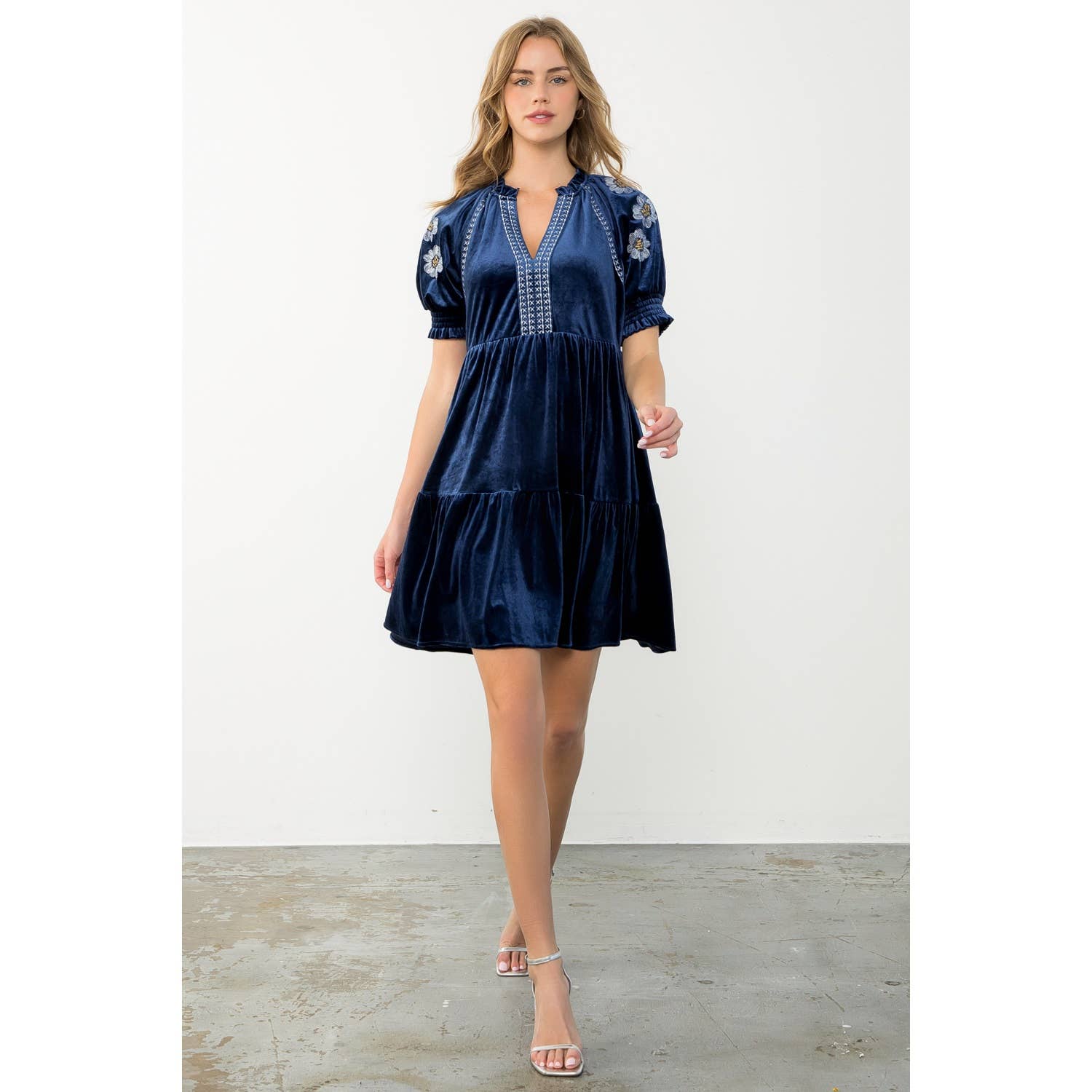 Midnight Velvet Bloom Dress