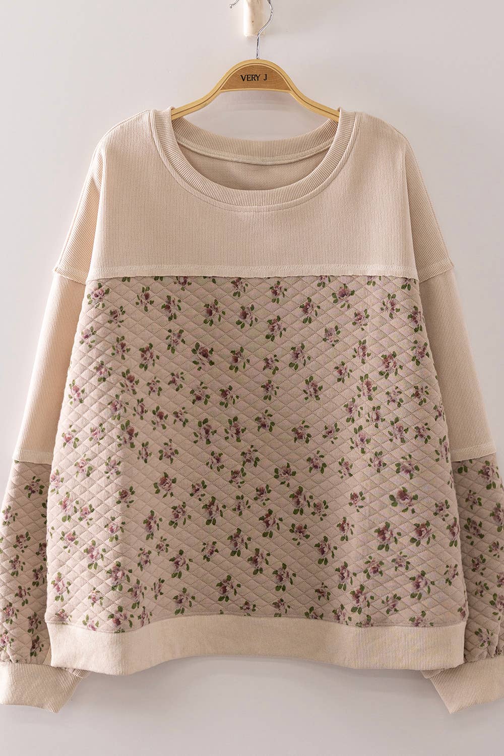 Sweet Meadow Quilted Floral Pullover